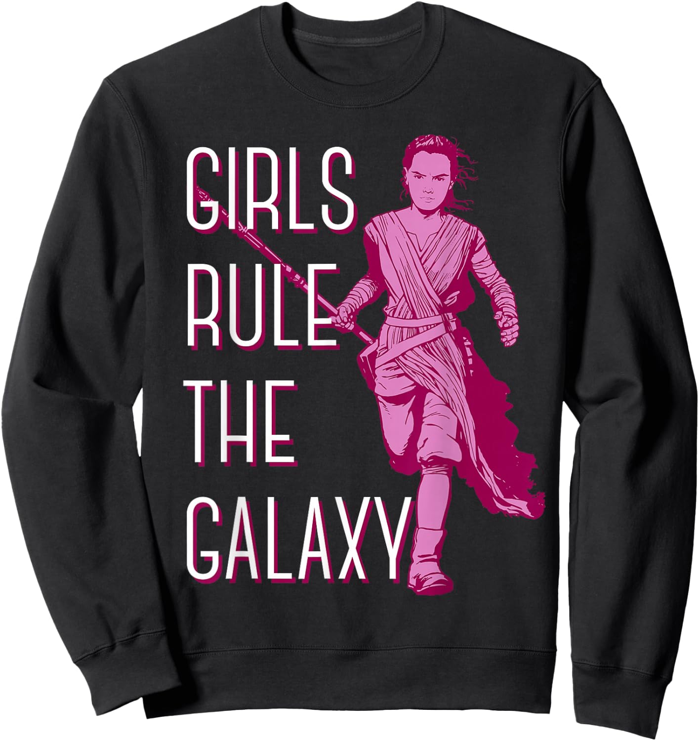 Star Wars Episode 7 Rey Girls Rule The Galaxy C2 Sweatshirt - Sweatshirt | Black