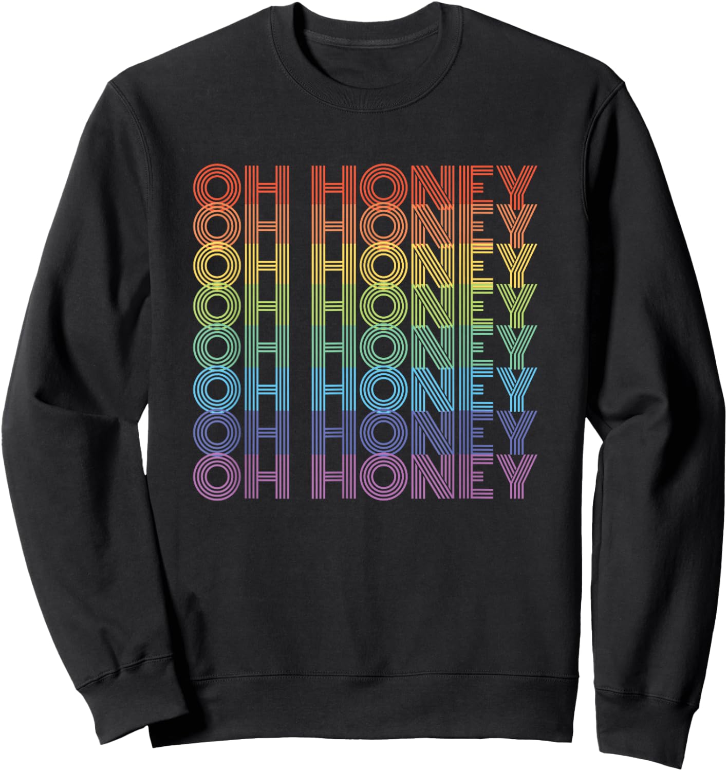 OH HONEY - Rainbow Vintage Gay Pride Sweatshirt - Sweatshirt | Black