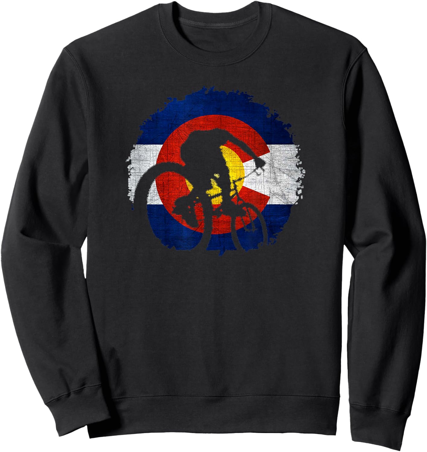 Colorado Mountain Biking, Cycling, Bicycle Sweatshirt - Sweatshirt | Black
