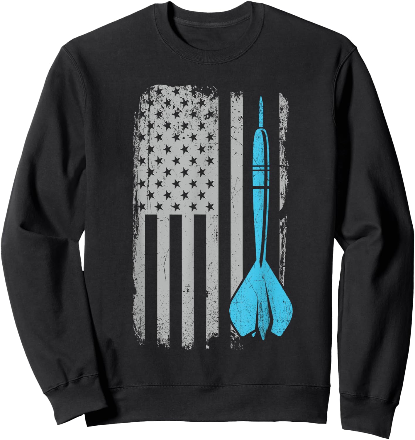 Throwing Darts - Vintage USA American Flag for Dart Players Sweatshirt - Sweatshirt | Black