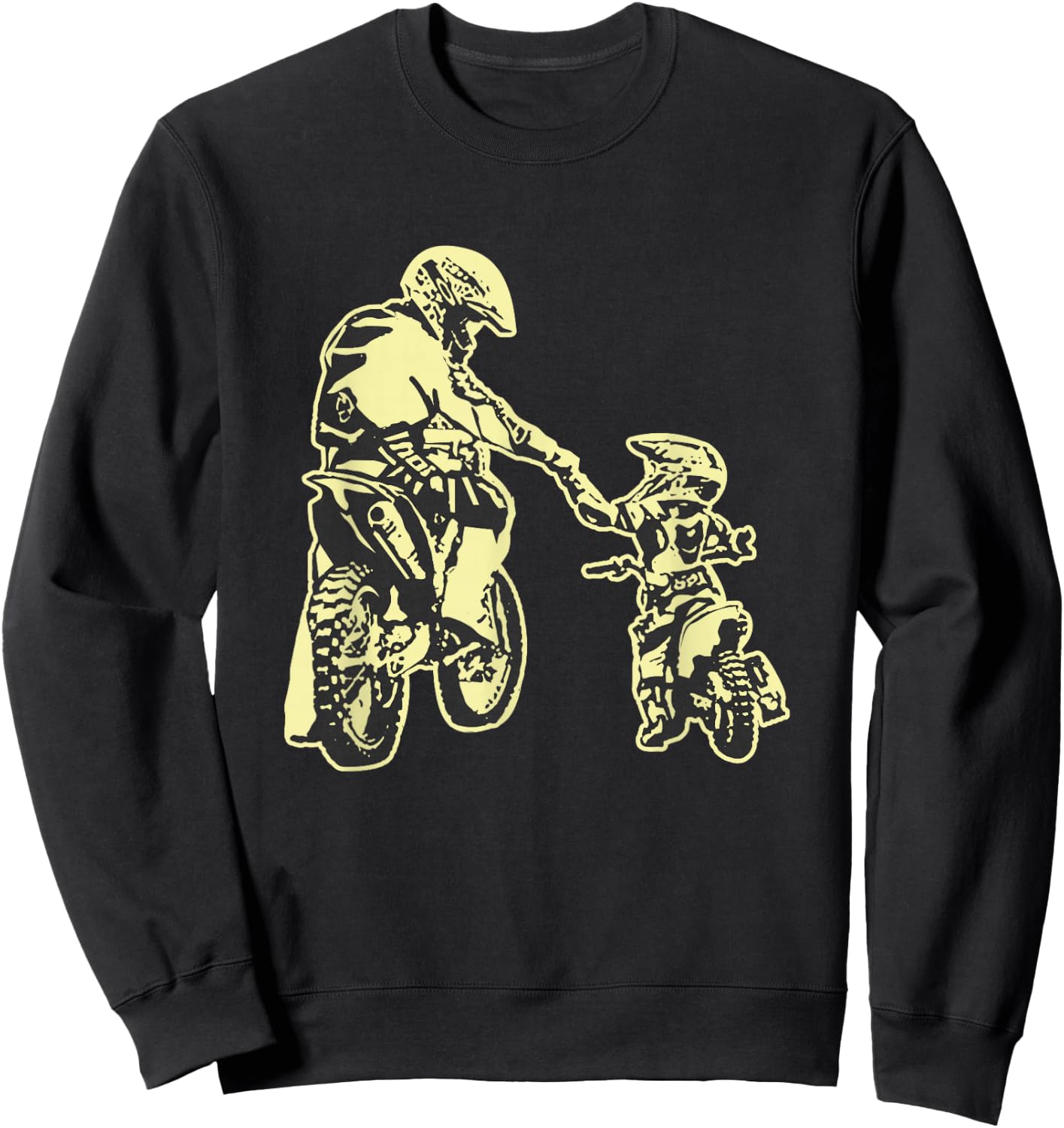 Father and Son Dirt Bike Racer Dirt Road Racing Motorcycle Sweatshirt - Sweatshirt | Black