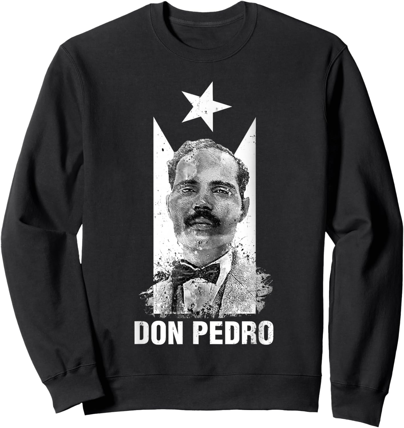 Pedro Albizu Campos Black Puerto Rico Flag Don Pedro Sweatshirt - Sweatshirt | Black
