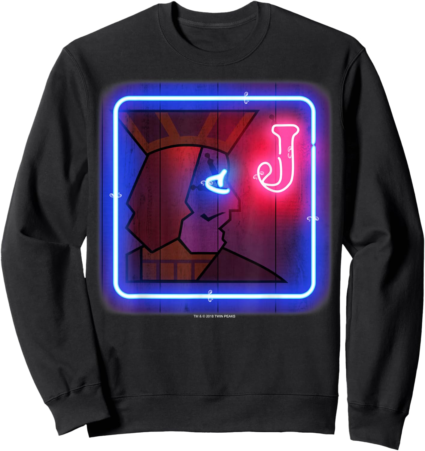 Twin Peaks One Eyed Jack's Classic Neon Bar Sign Sweatshirt - Sweatshirt | Black