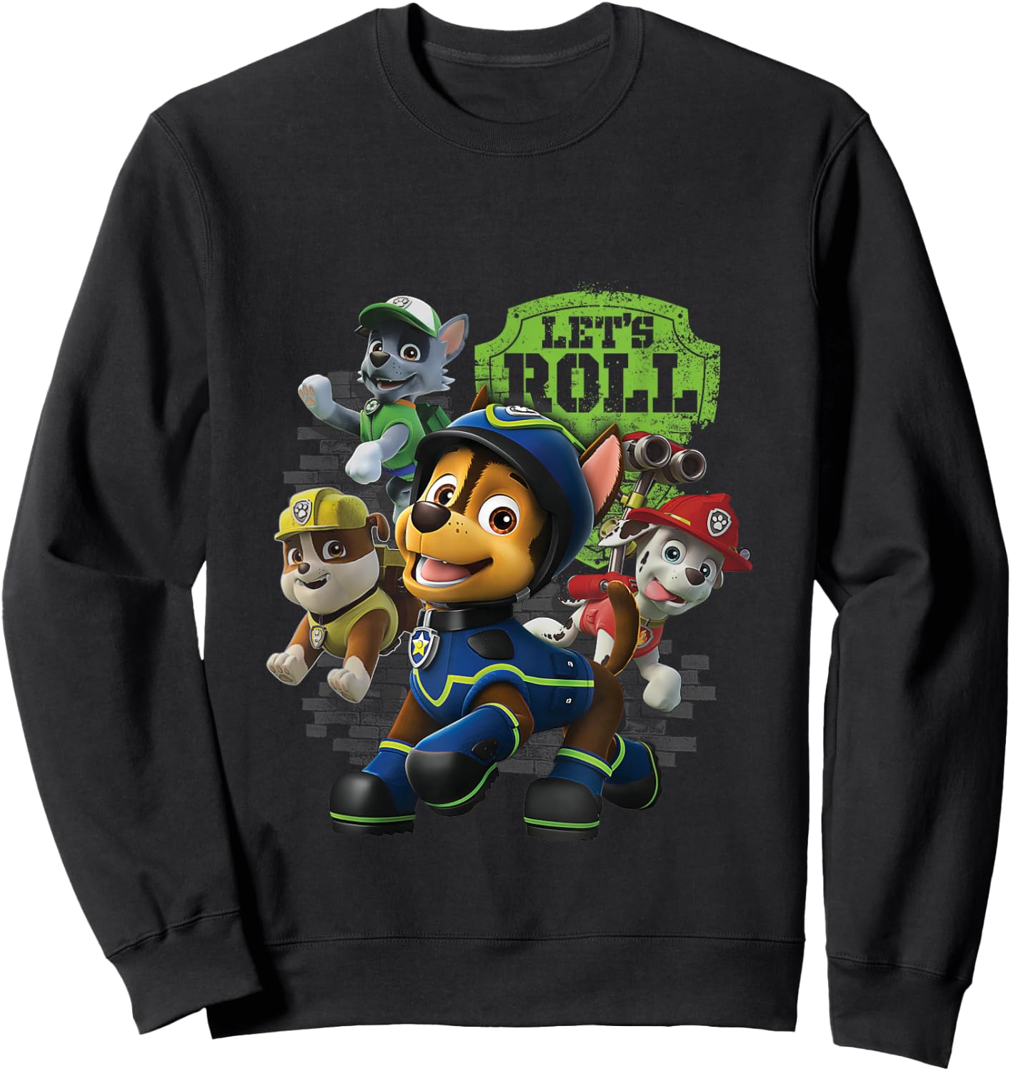 PAW Patrol Police Pup Chase Lets Roll With Group Sweatshirt - Sweatshirt | Black