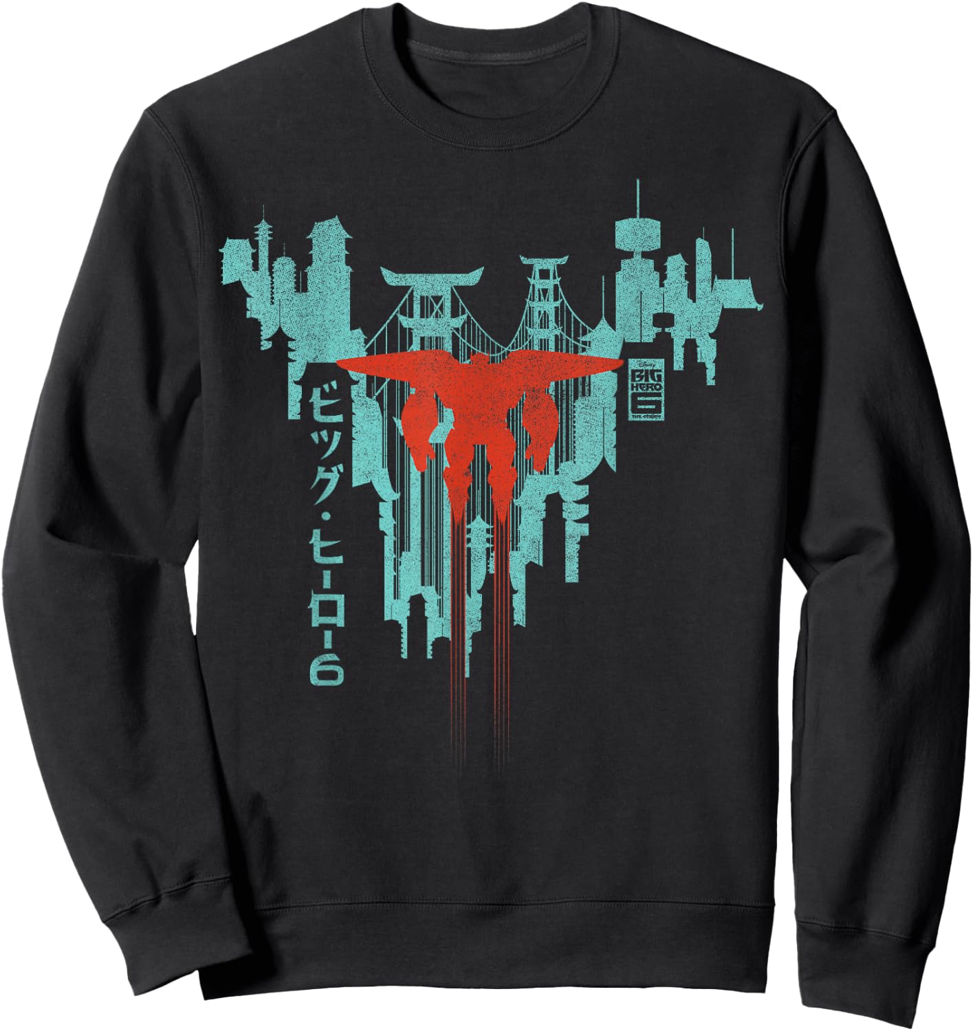 Disney Big Hero 6 TV Series Baymax Soaring Graphic Sweatshirt - Sweatshirt | Black