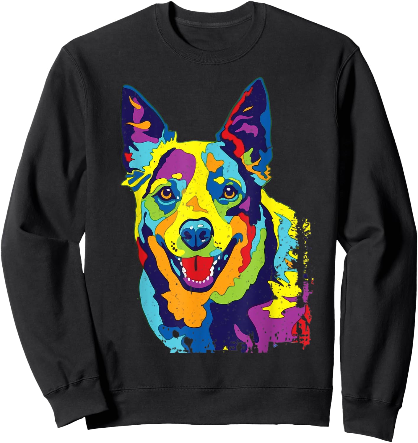 Cattle Dog Shirt Funny Australian Cattle Dog Pop-Art Shirt Women Girls Kids Sweatshirt - Sweatshirt | Black