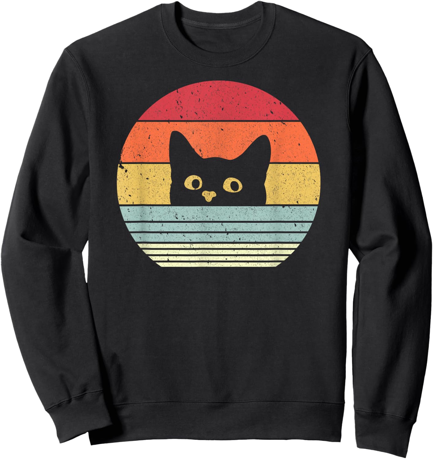Cat Shirt. Retro Style Sweatshirt - Sweatshirt | Black