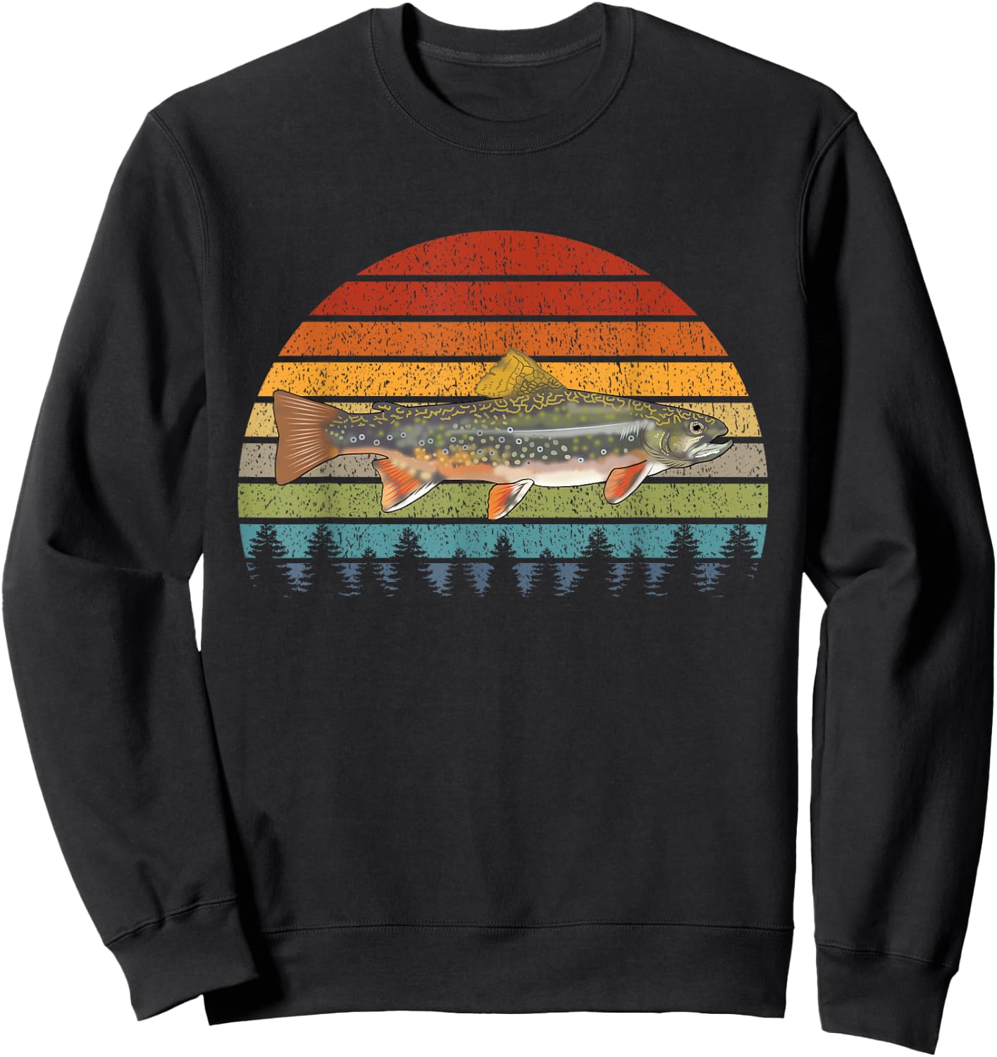Speckled Brook Trout Graphic Freshwater Fishing Gift Sweatshirt - Sweatshirt | Black