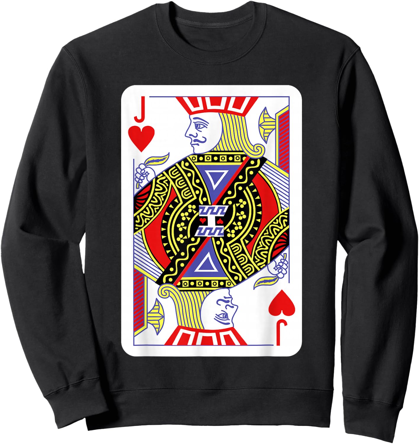 Jack of Hearts Playing Cards Halloween Costume Casino Easy Sweatshirt - Sweatshirt | Black