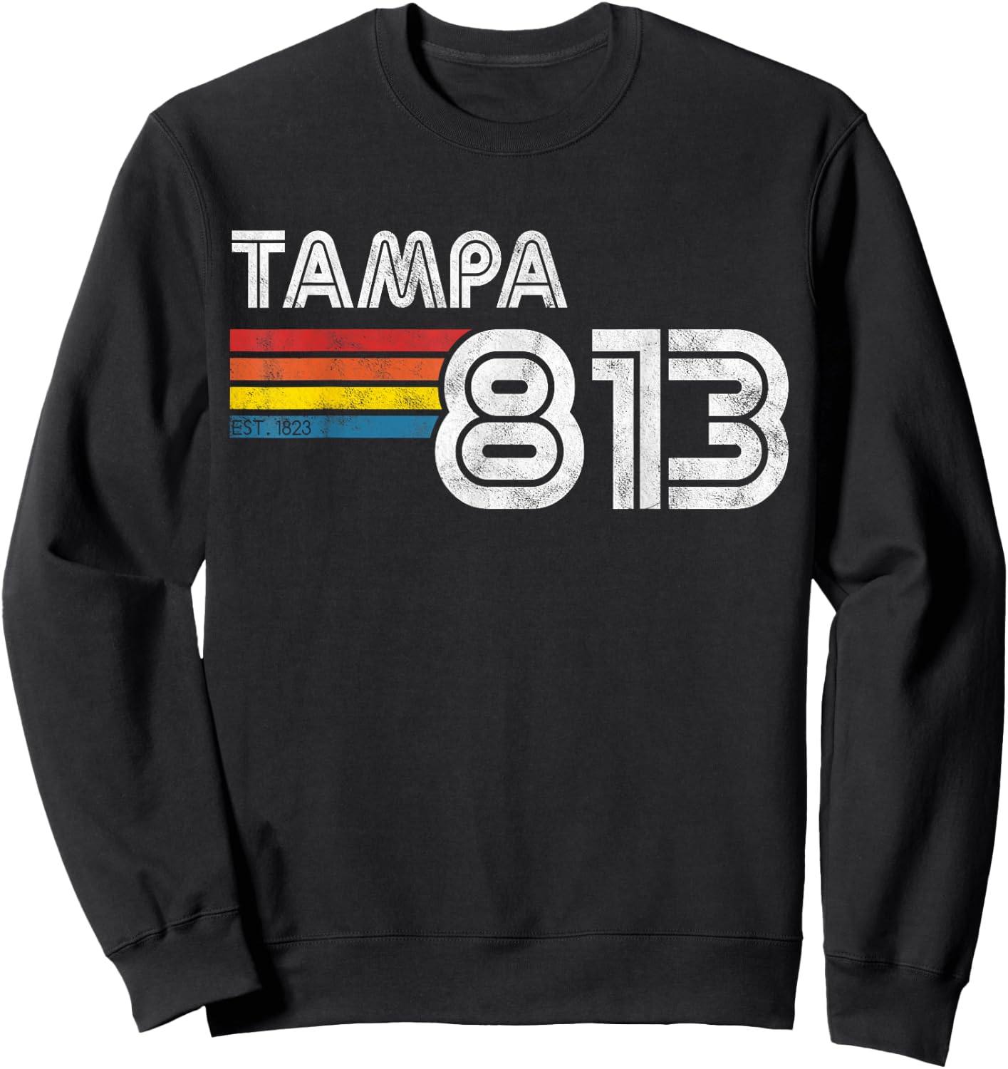 Vintage Tampa | Proud 813 State Of Florida Gift Sweatshirt - Sweatshirt | Black