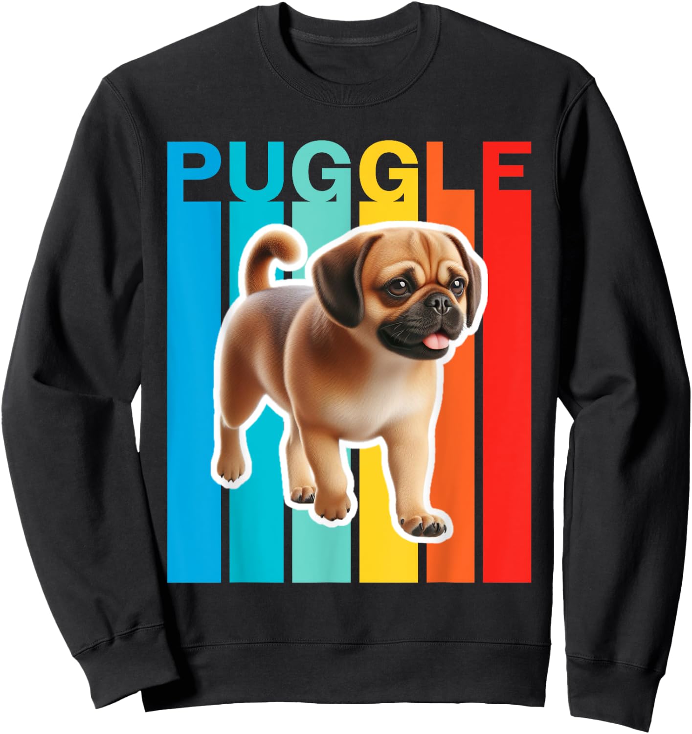 Colorful Puggle Sweatshirt - Sweatshirt | Black