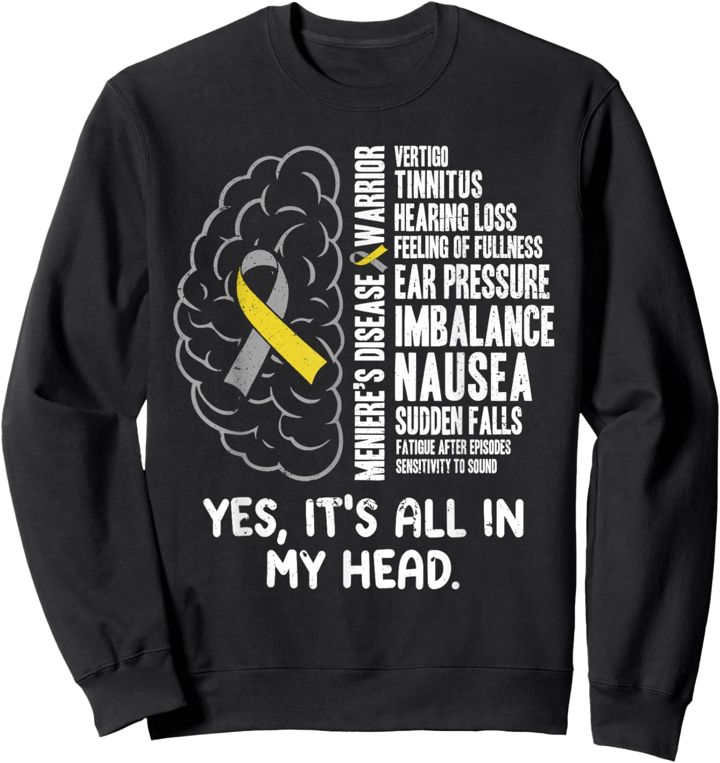 Vestibular Disorder Awareness Meniere Disease BBPV Vertigo Sweatshirt - Sweatshirt | Black
