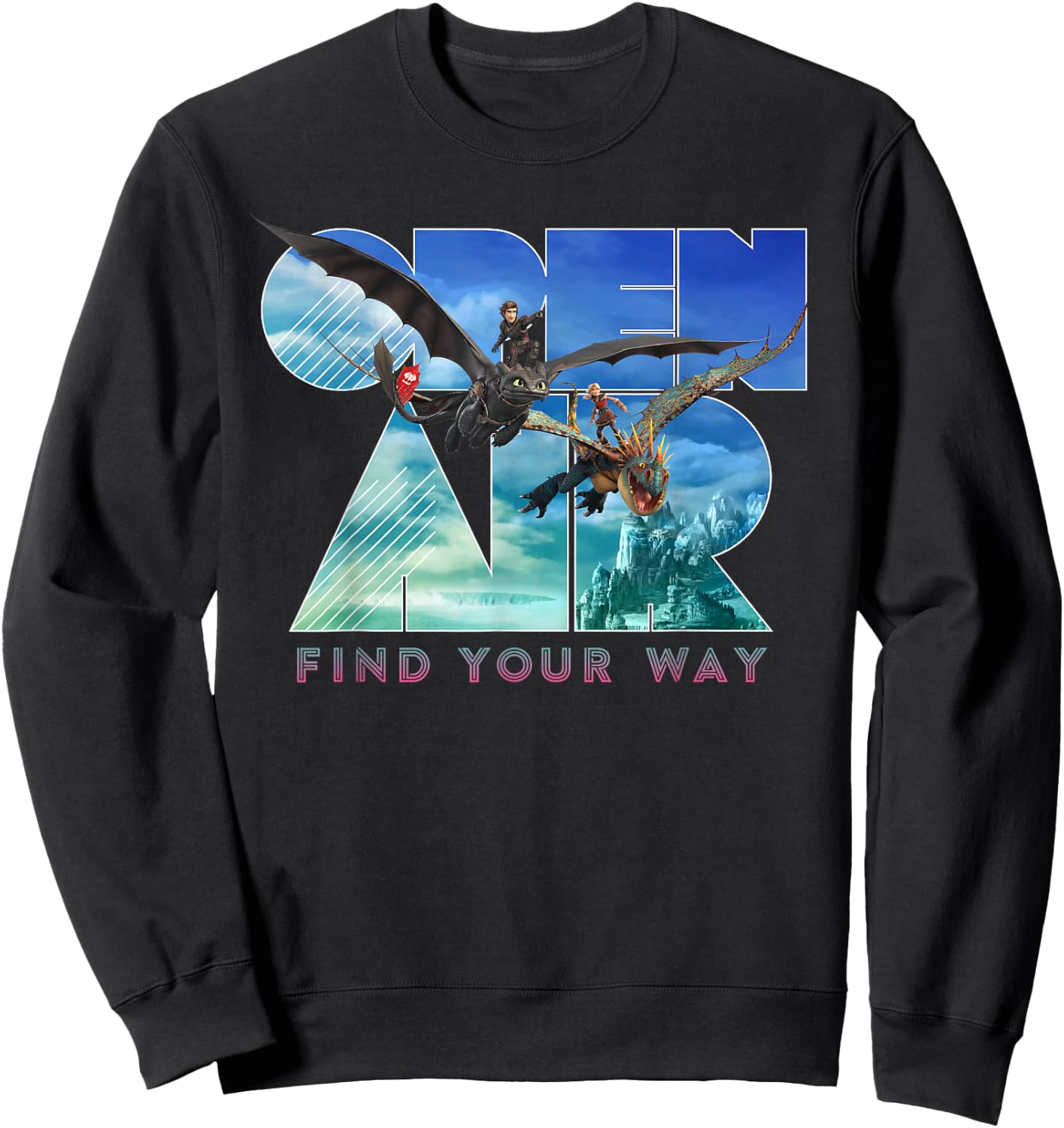 How to Train Your Dragon 3 Hidden World Open Air Sweatshirt - Sweatshirt | Black
