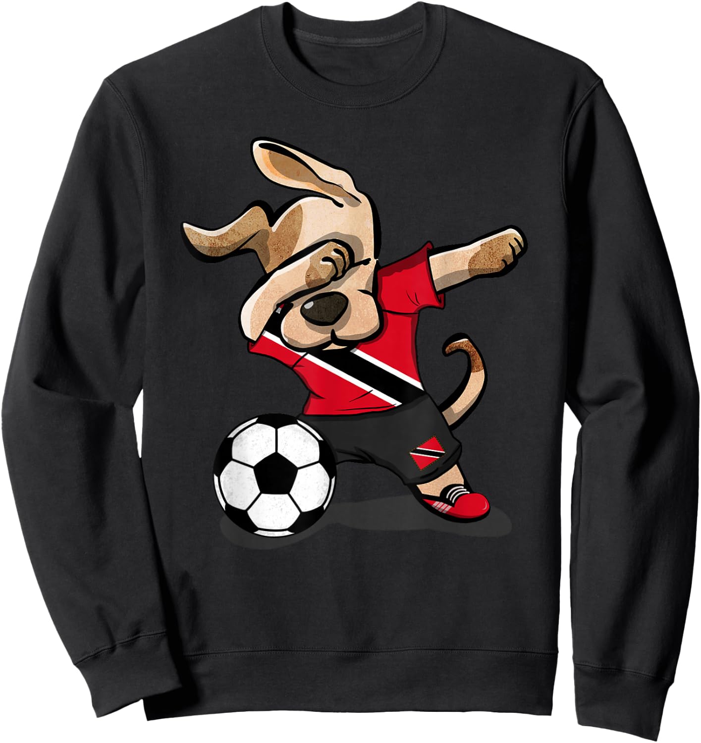 Dabbing Dog Trinidad and Tobago Soccer Jersey Football Lover Sweatshirt - Sweatshirt | Black