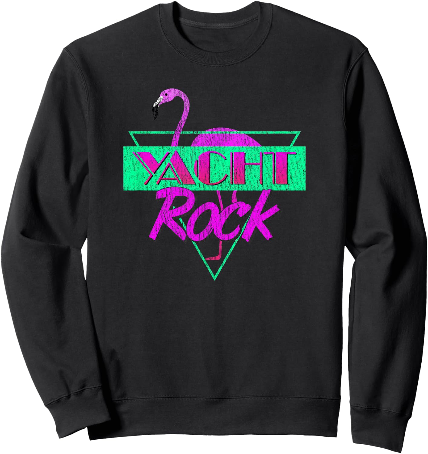 Yacht Rock Party Boat Drinking 80s Faded Sweatshirt - Sweatshirt | Black