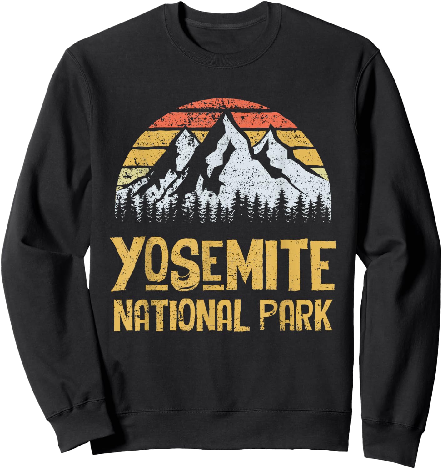 Vintage Retro Yosemite National Park Sweatshirt - Sweatshirt | Black