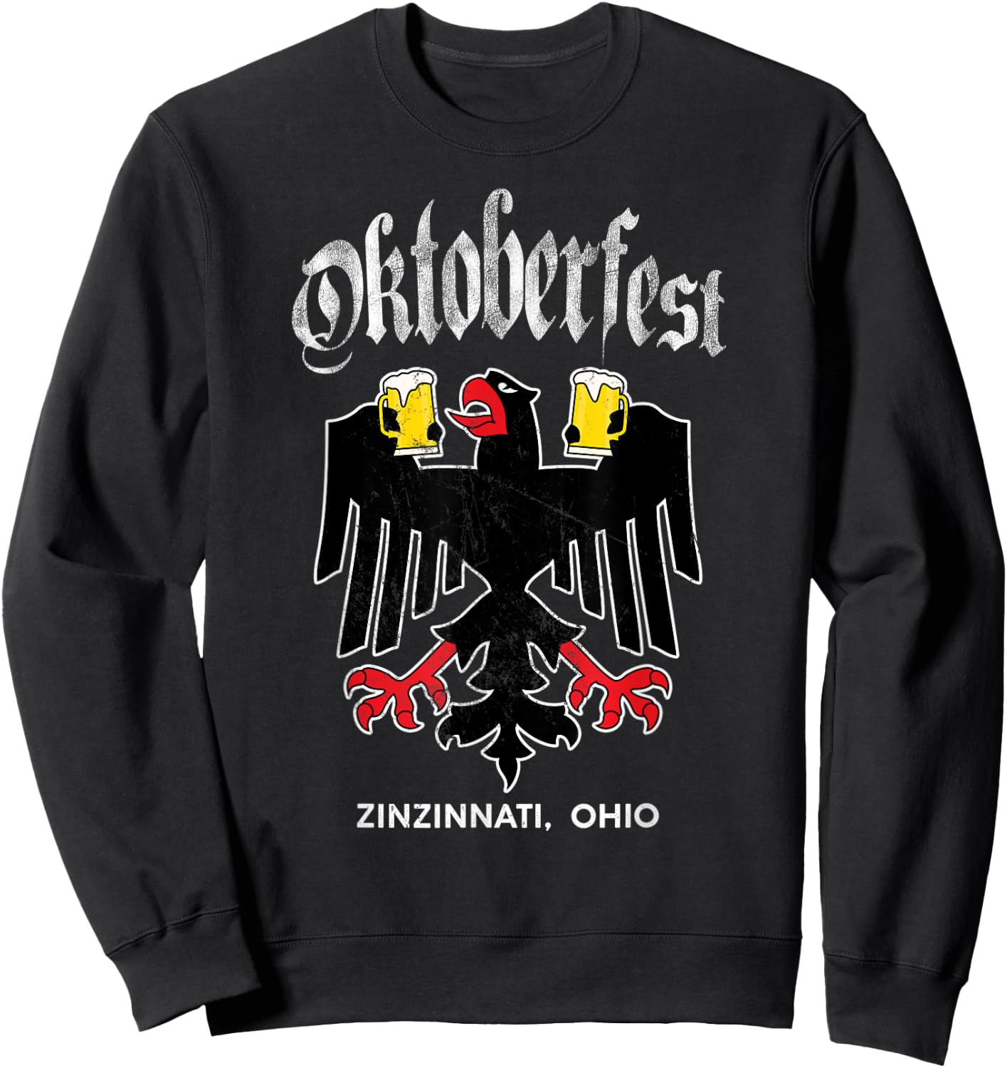 Zinzinnati Oktoberfest German Eagle Drinking Buddy Sweatshirt - Sweatshirt | Black