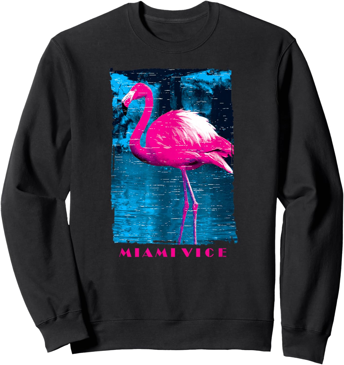 Miami Vice Original Pink Flamingo Sweatshirt - Sweatshirt | Black