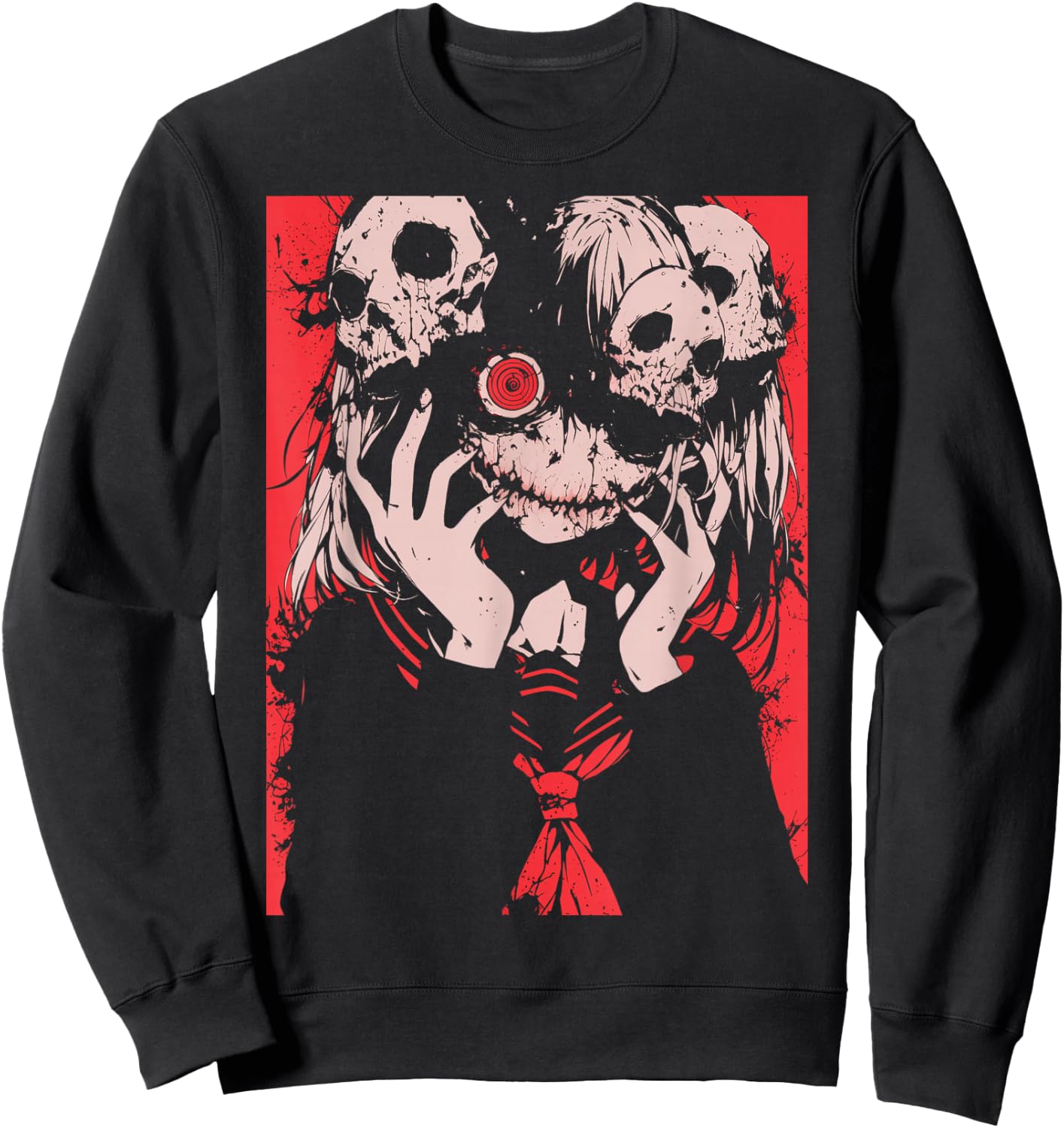 Horror Anime Manga | Japan Japanese Creepy Kawaii Goth Sweatshirt - Sweatshirt | Black