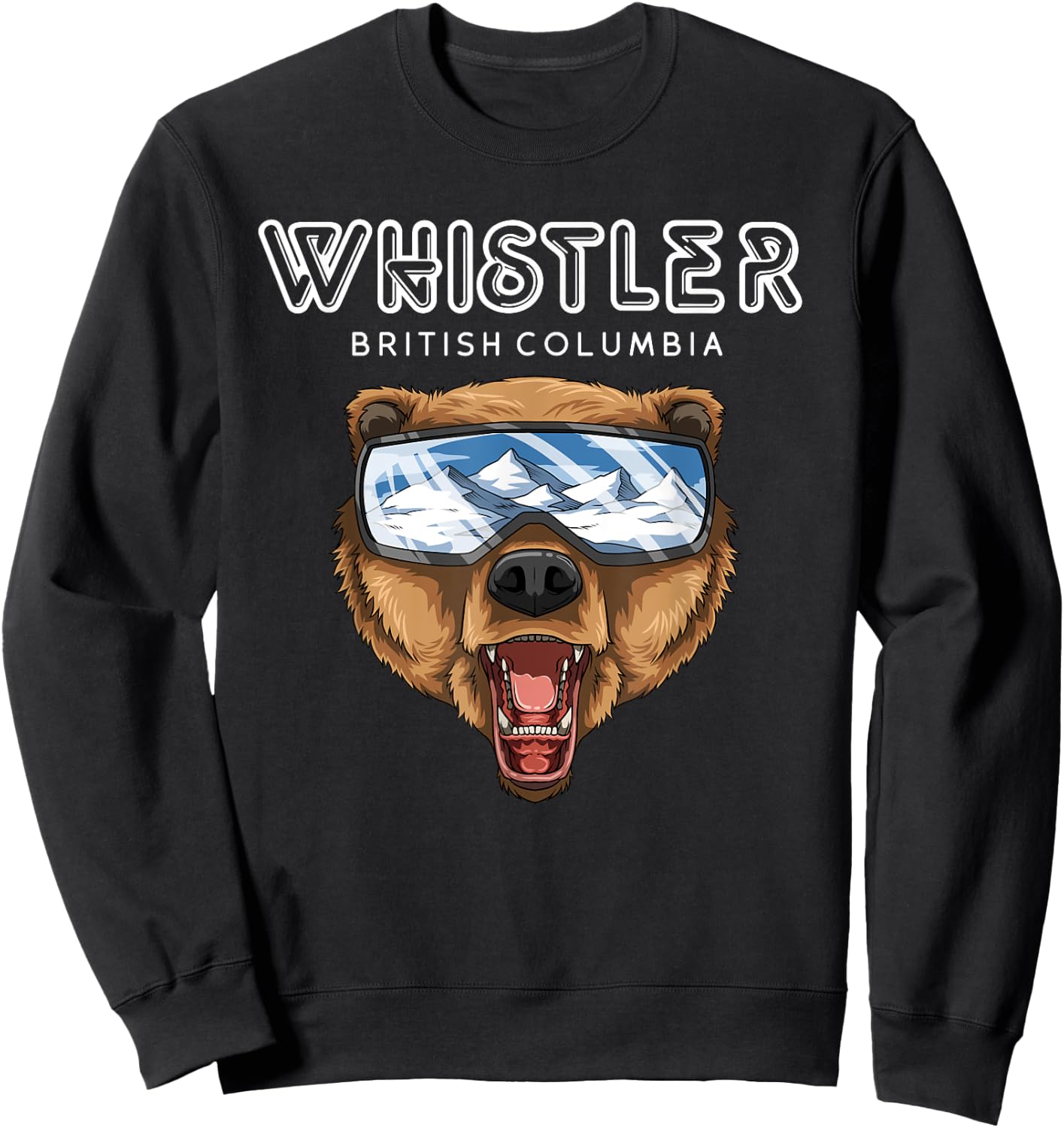 Whistler British Columbia - USA Grizzly Ski Resort 80s Gift Sweatshirt - Sweatshirt | Black