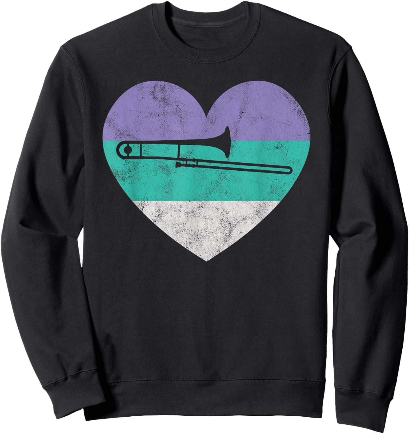 Trombone Gift Teens & Girls Retro Vintage Sweatshirt - Sweatshirt | Black