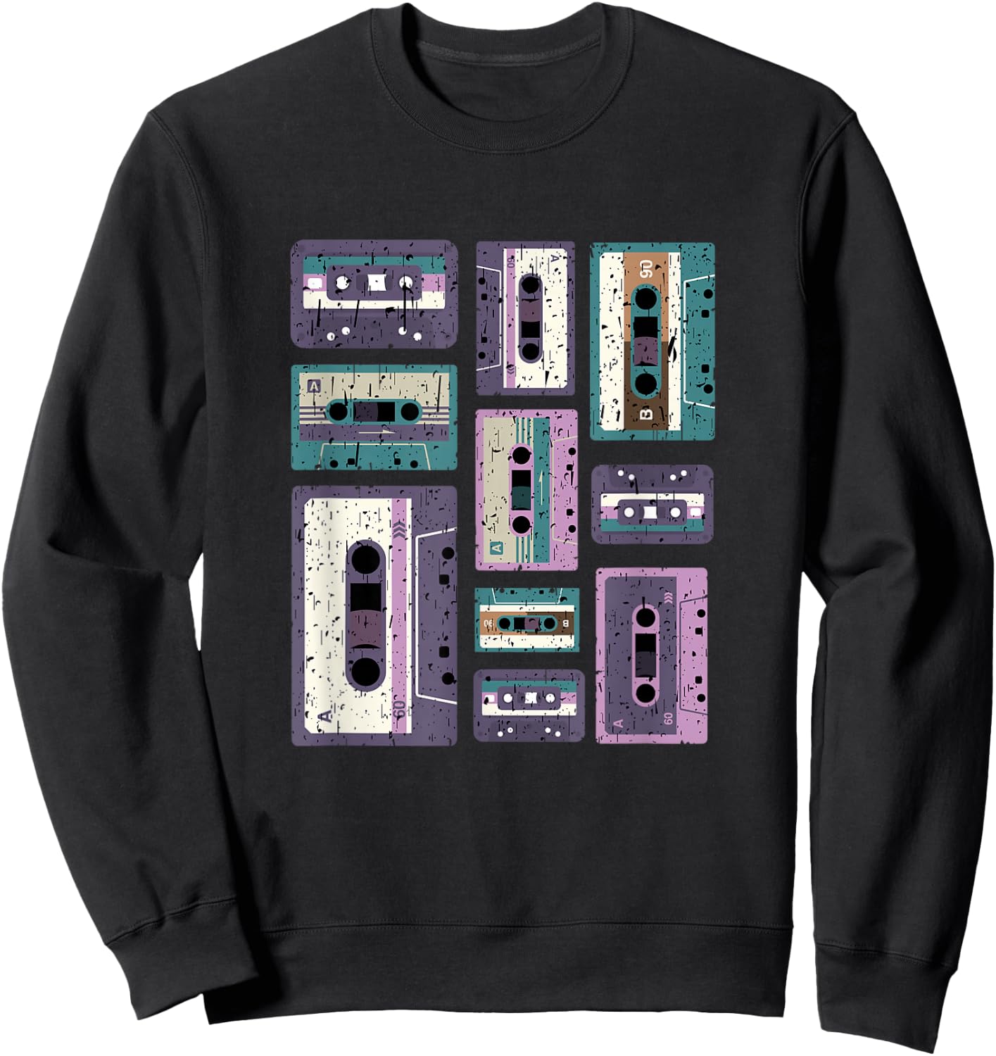 Vintage Cassette Tape Shirt Old School 80s 90s Retro Styled Sweatshirt - Sweatshirt | Black