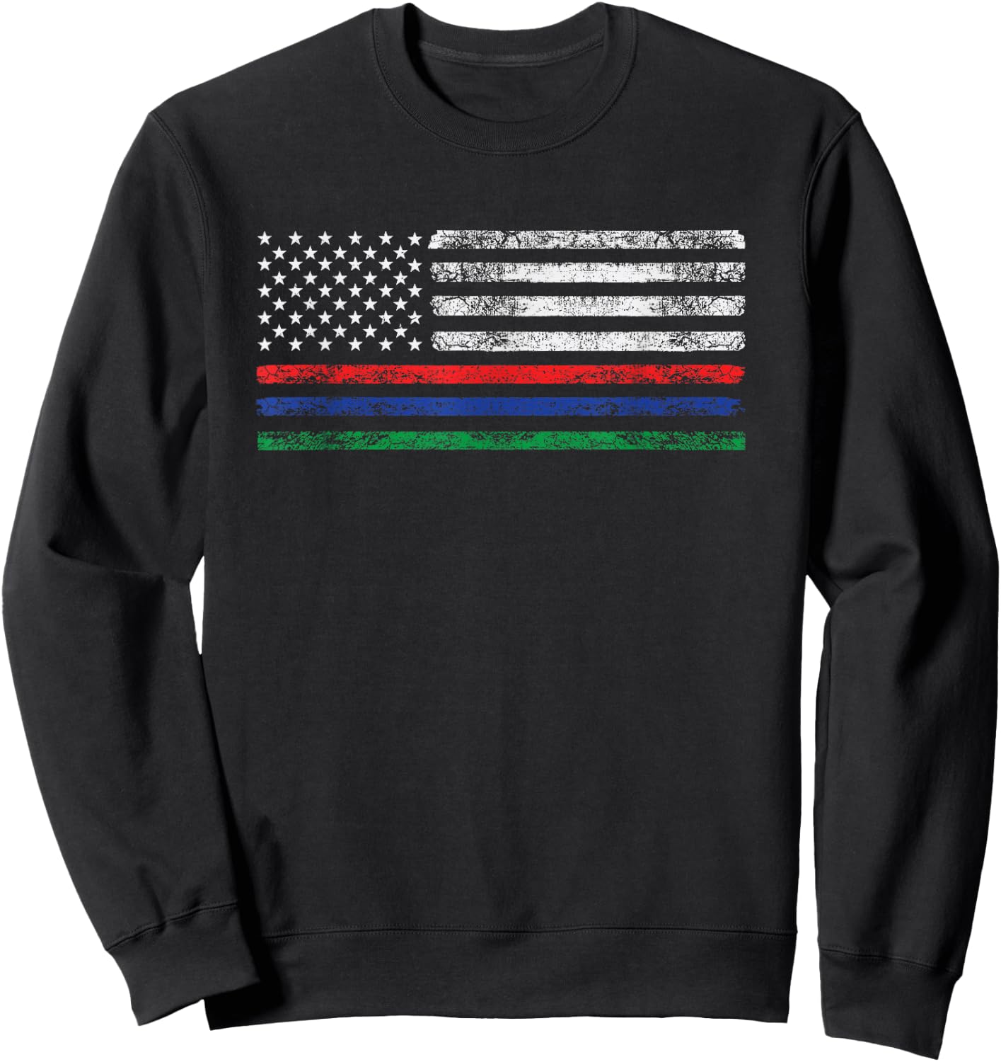 Thin Red Blue Green Line Shirt Support American Flag Clothes Sweatshirt - Sweatshirt | Black