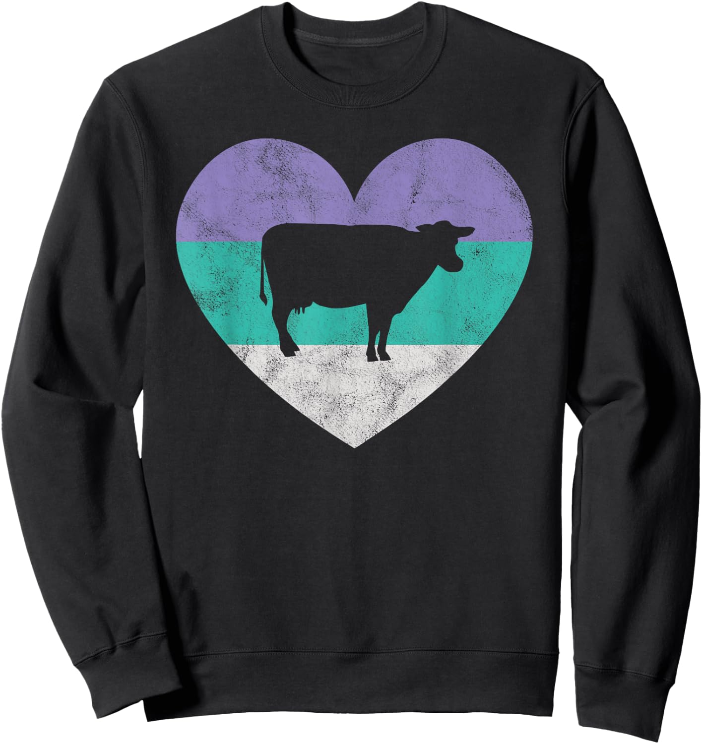 Dairy Cow Gift Shirt & Girls Retro Cute Sweatshirt - Sweatshirt | Black
