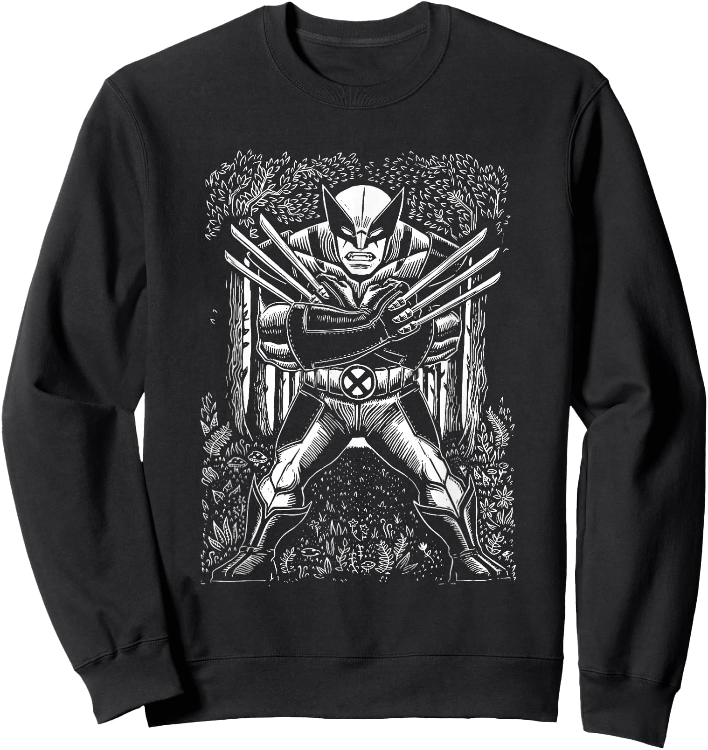 Marvel Wolverine Logan Linocut Black Sweatshirt - Sweatshirt | Black