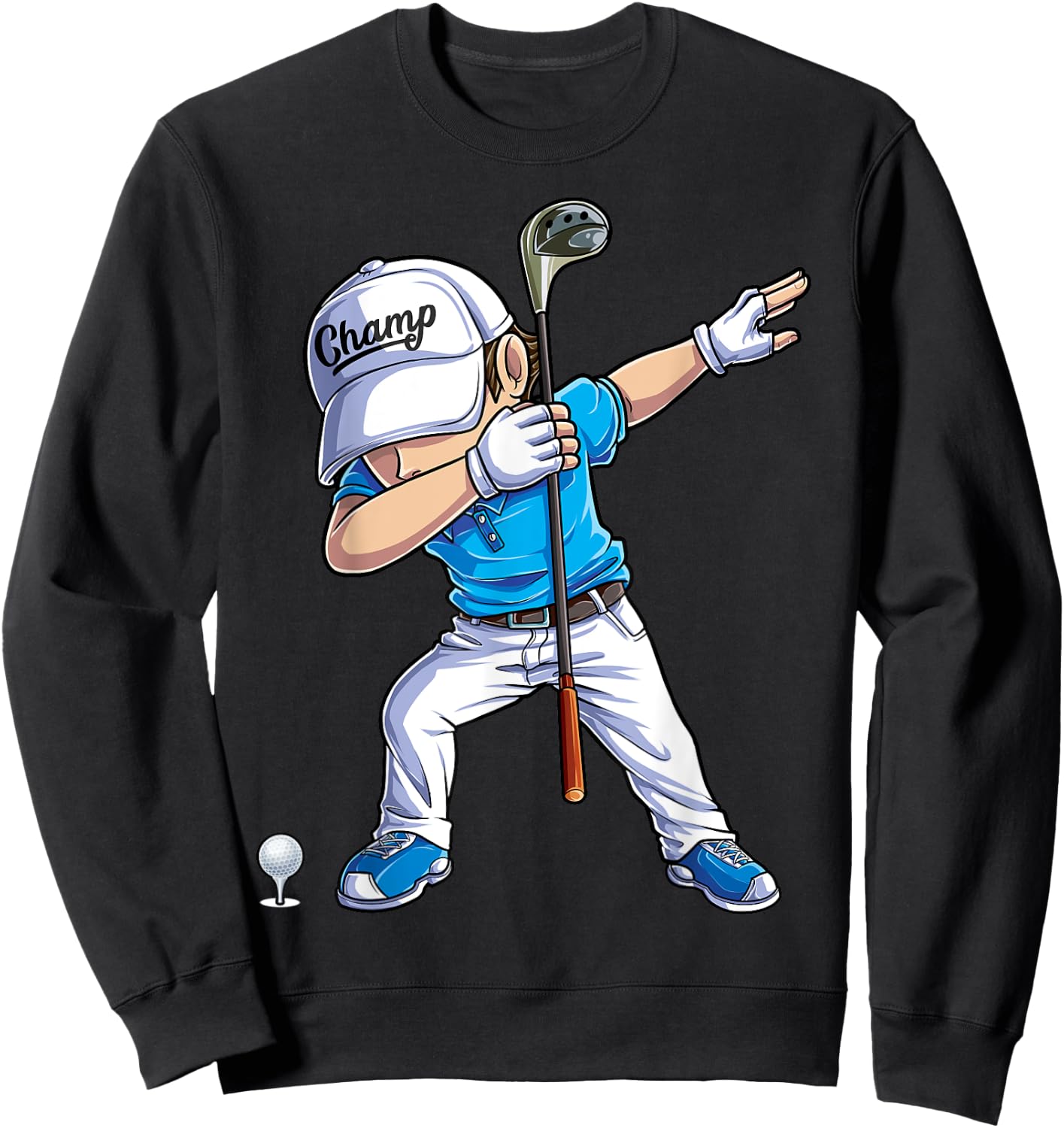 Dabbing Golf Player Golfer Golfing Funny Boys Men Dab Dance Small Sweatshirt - Sweatshirt | Black