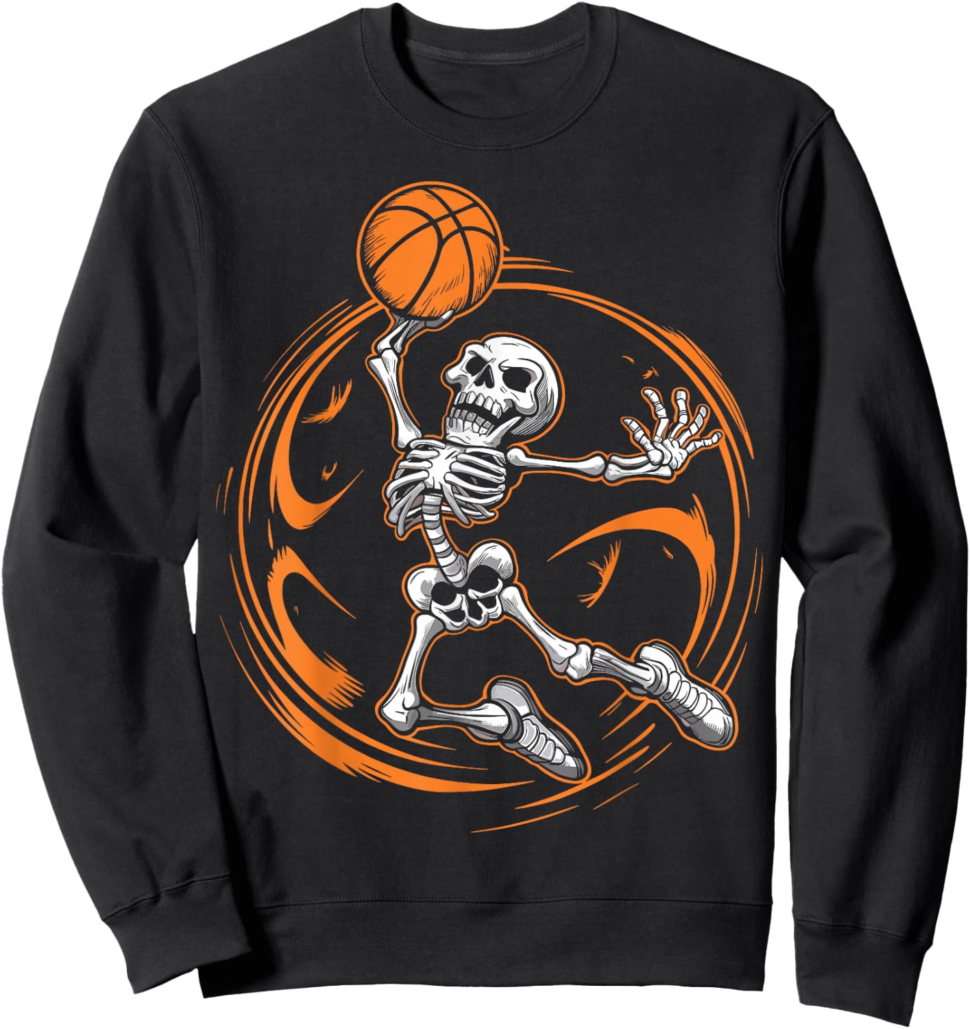 Basketball Skeleton Halloween Men Boys Basketball Halloween Sweatshirt - Sweatshirt | Black