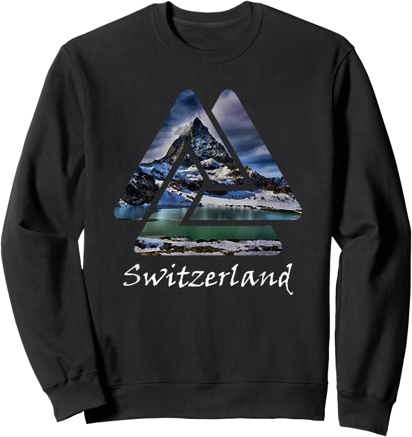 Switzerland Zermatt Matterhorn Mountain Sweatshirt - Sweatshirt | Black