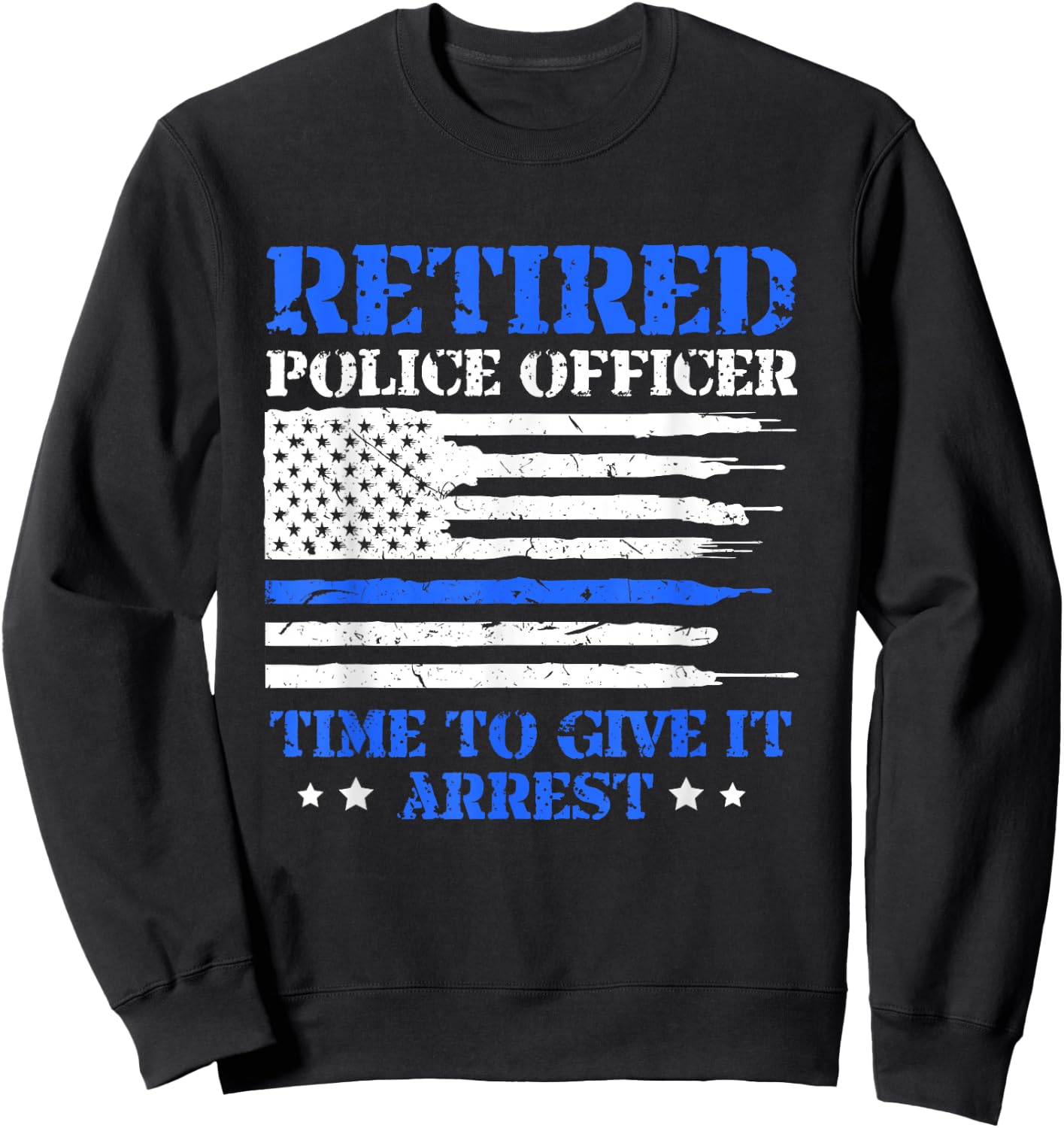 Police Officer Retirement Appreciation Gift Shirts -Adults Black Modern Letter Print Small Short Sleeve Sweatshirt - Sweatshirt | Black