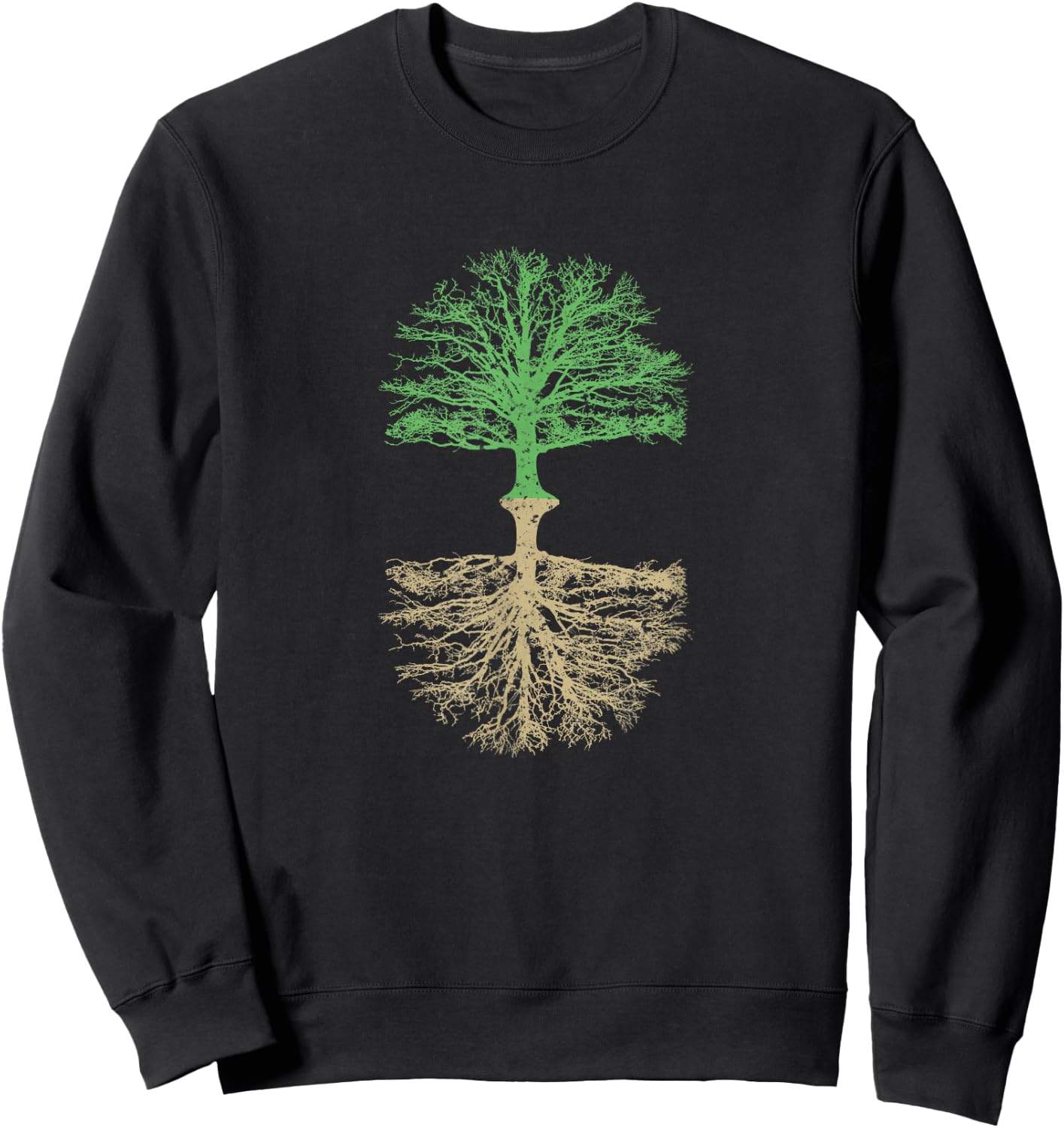 Trees and Roots Outdoor Camping Reflection Nature Sweatshirt - Sweatshirt | Black