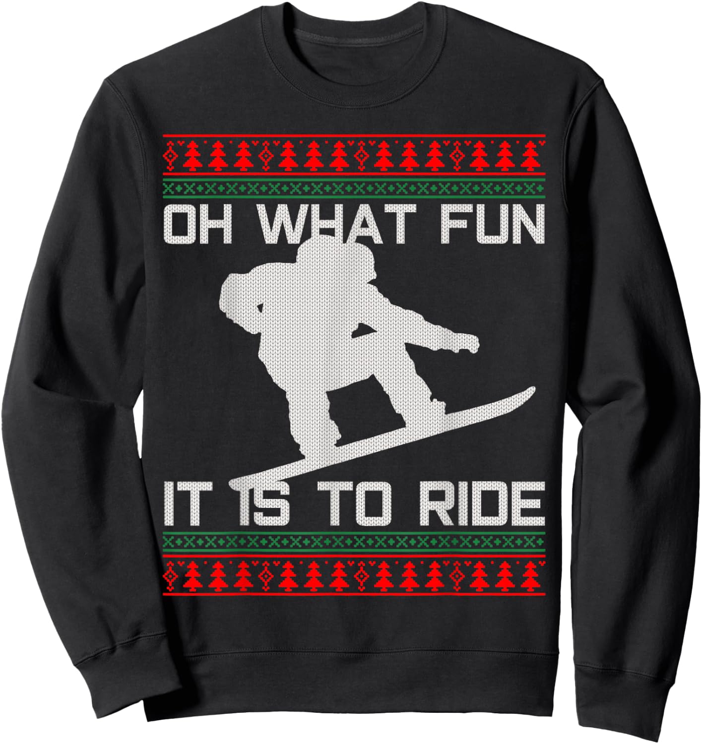Snowboard Ugly Christmas - Christmas Funny Gift Sweatshirt - Sweatshirt | Black
