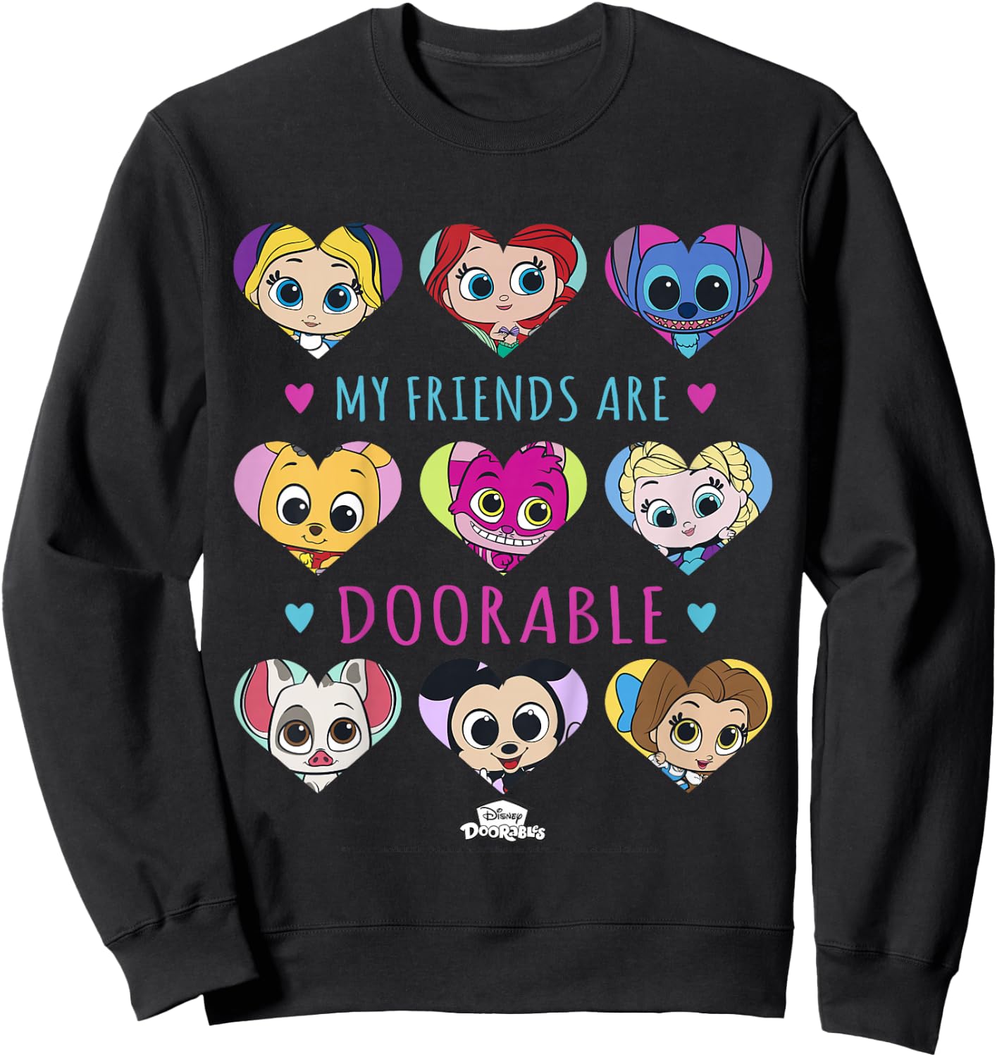 Disney Doorables Heart Friends Group Shot Sweatshirt - Sweatshirt | Black
