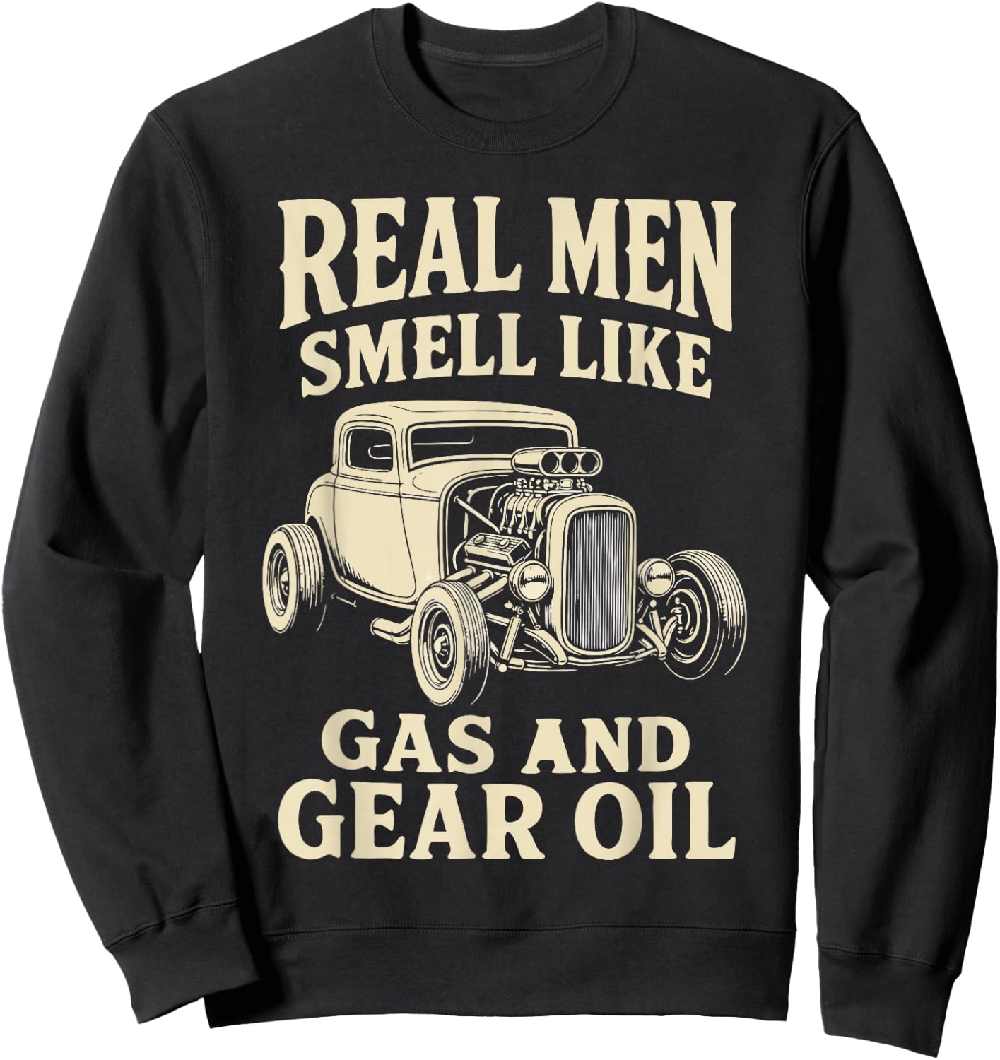 Men Hot Rodder Muscle Car Gear Hot Rod Sweatshirt - Sweatshirt | Black