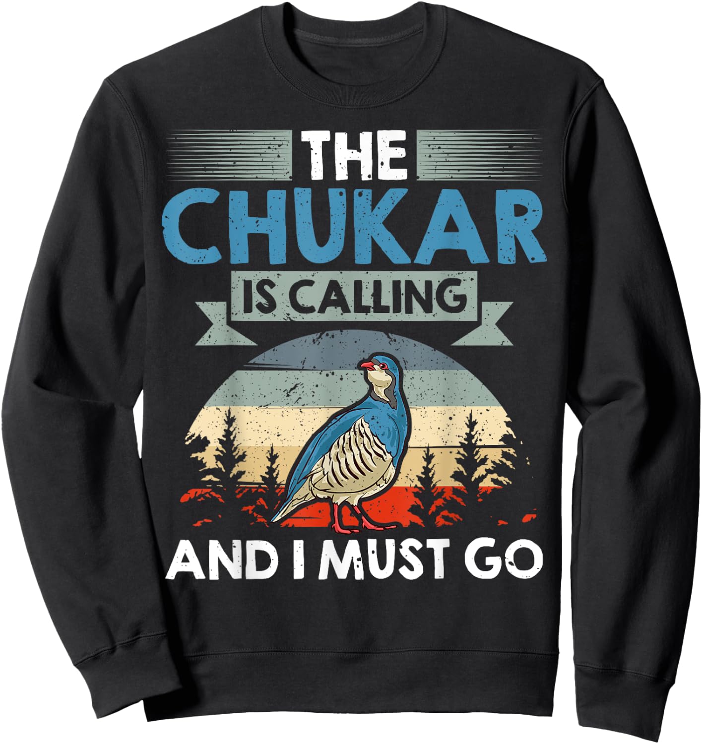 Chukar Hunting Flying Bird Animals Hunt Sweatshirt - Sweatshirt | Black