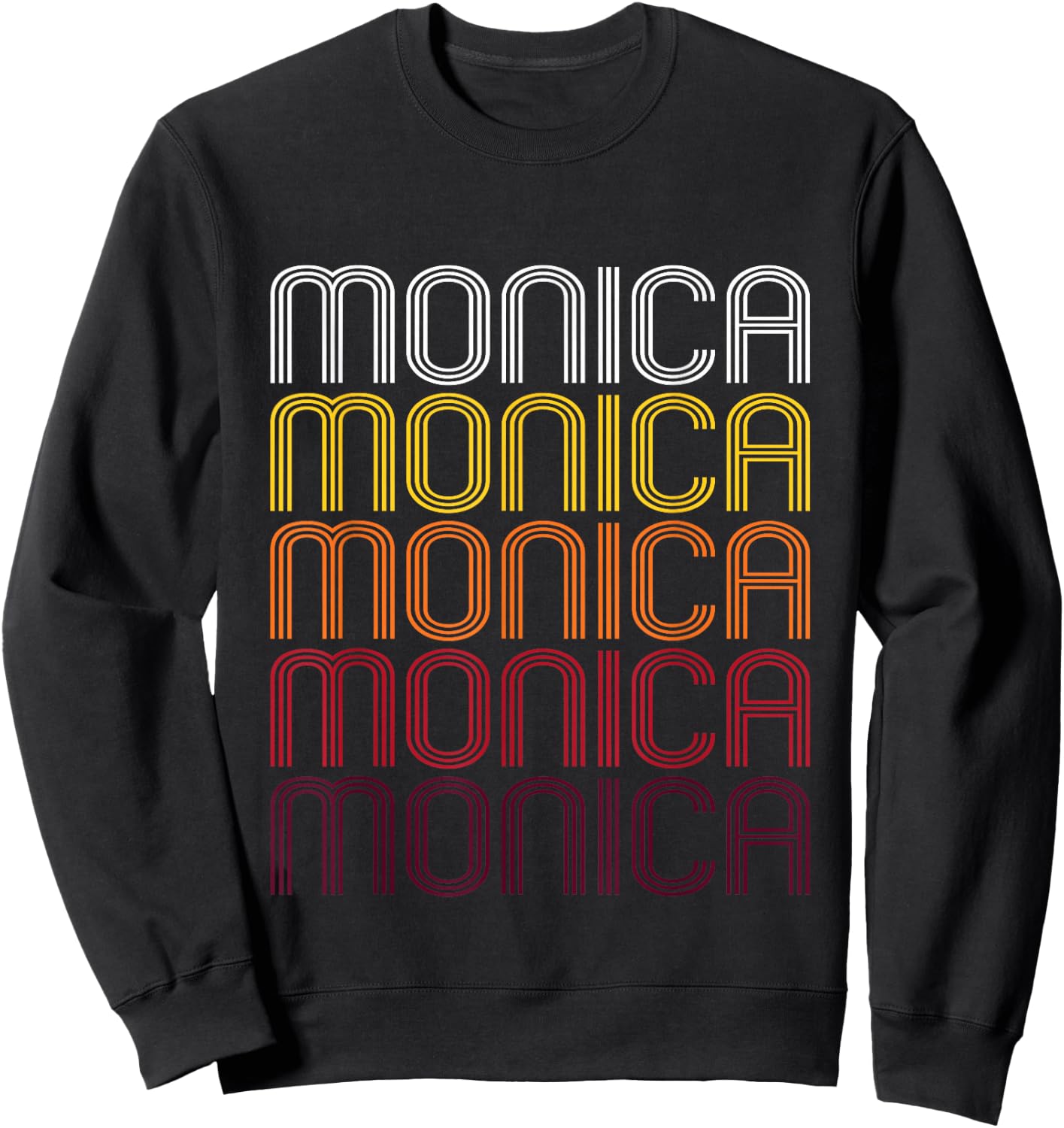 Monica Retro Wordmark Pattern - Vintage Style Sweatshirt - Sweatshirt | Black