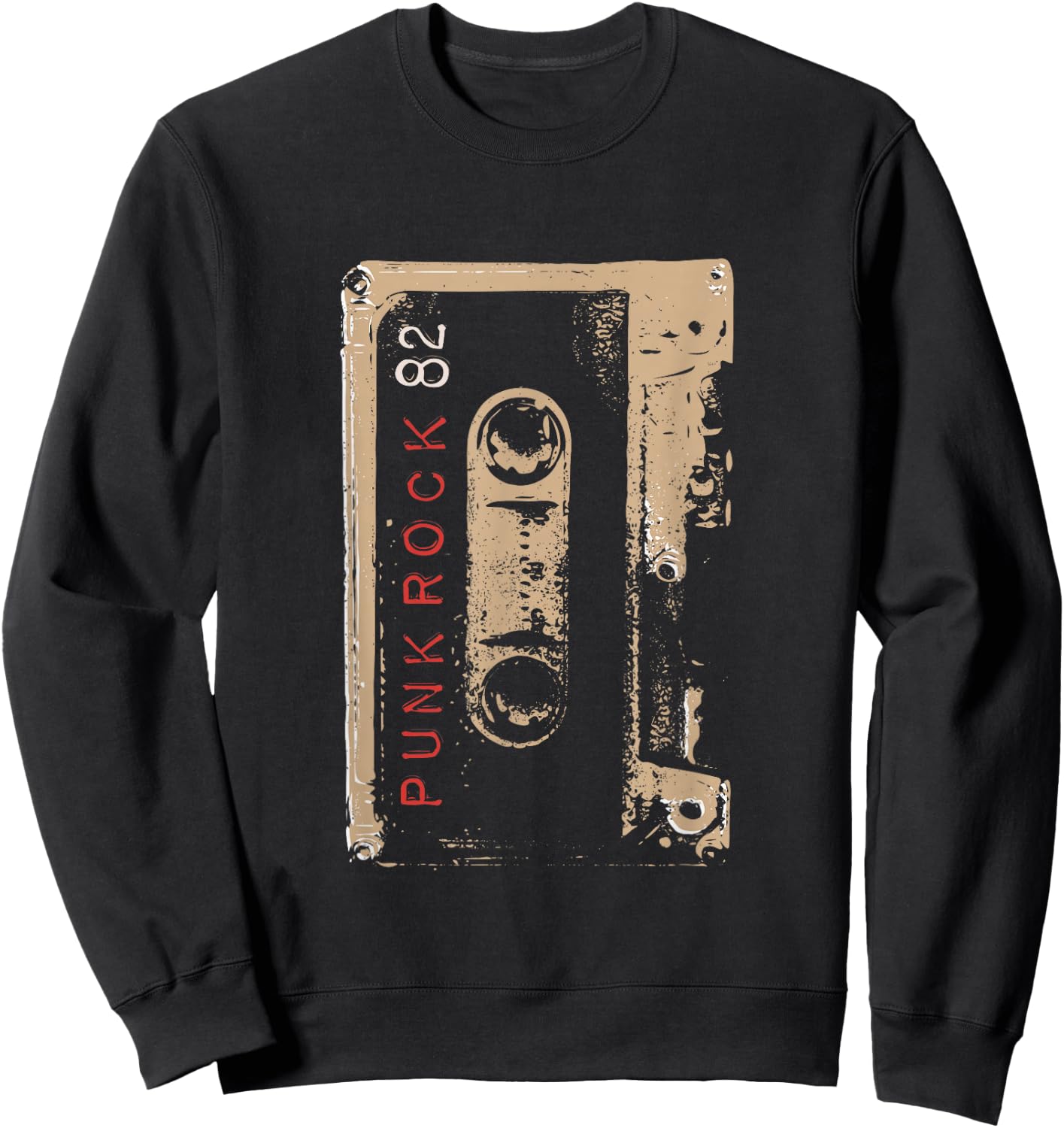 Punk Rock 80's Concert Mixtape Cassette Vintage Sweatshirt - Sweatshirt | Black