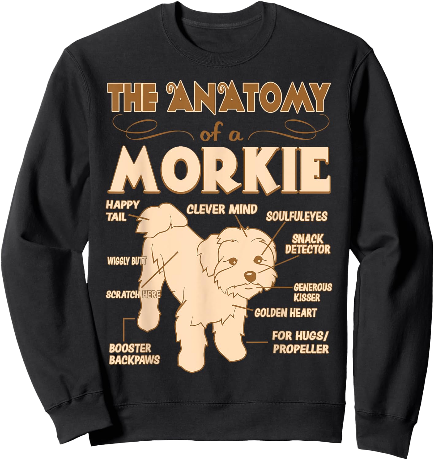 The Anatomy Of Morkie Pet Lovers Gift Sweatshirt - Sweatshirt | Black