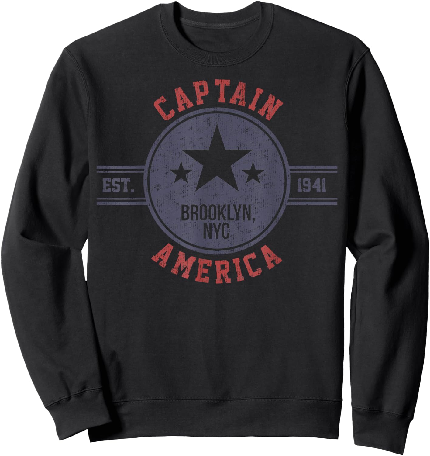 Marvel Captain America Vintage Est.1941 Star Badge Sweatshirt - Sweatshirt | Black