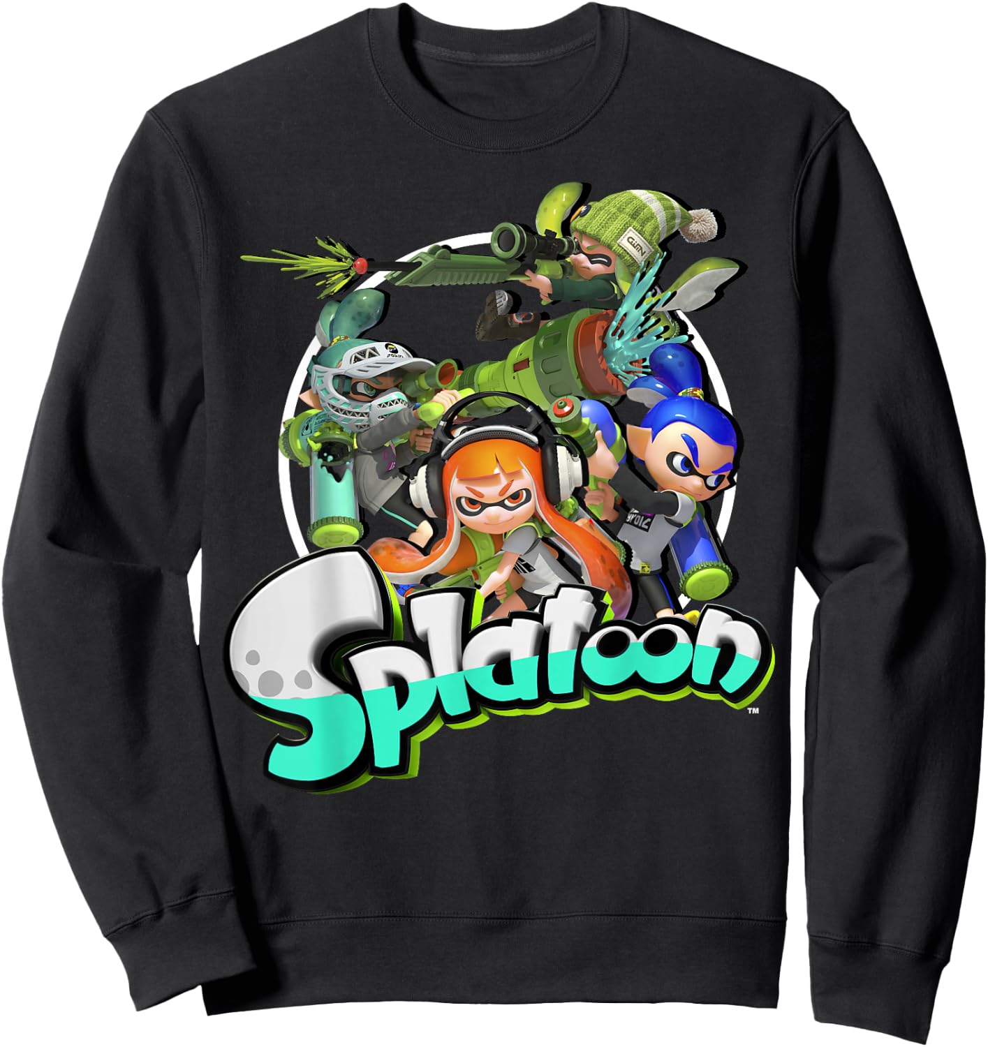 Nintendo Splatoon Inkling Squid Kids Logo Graphic Sweatshirt - Sweatshirt | Black