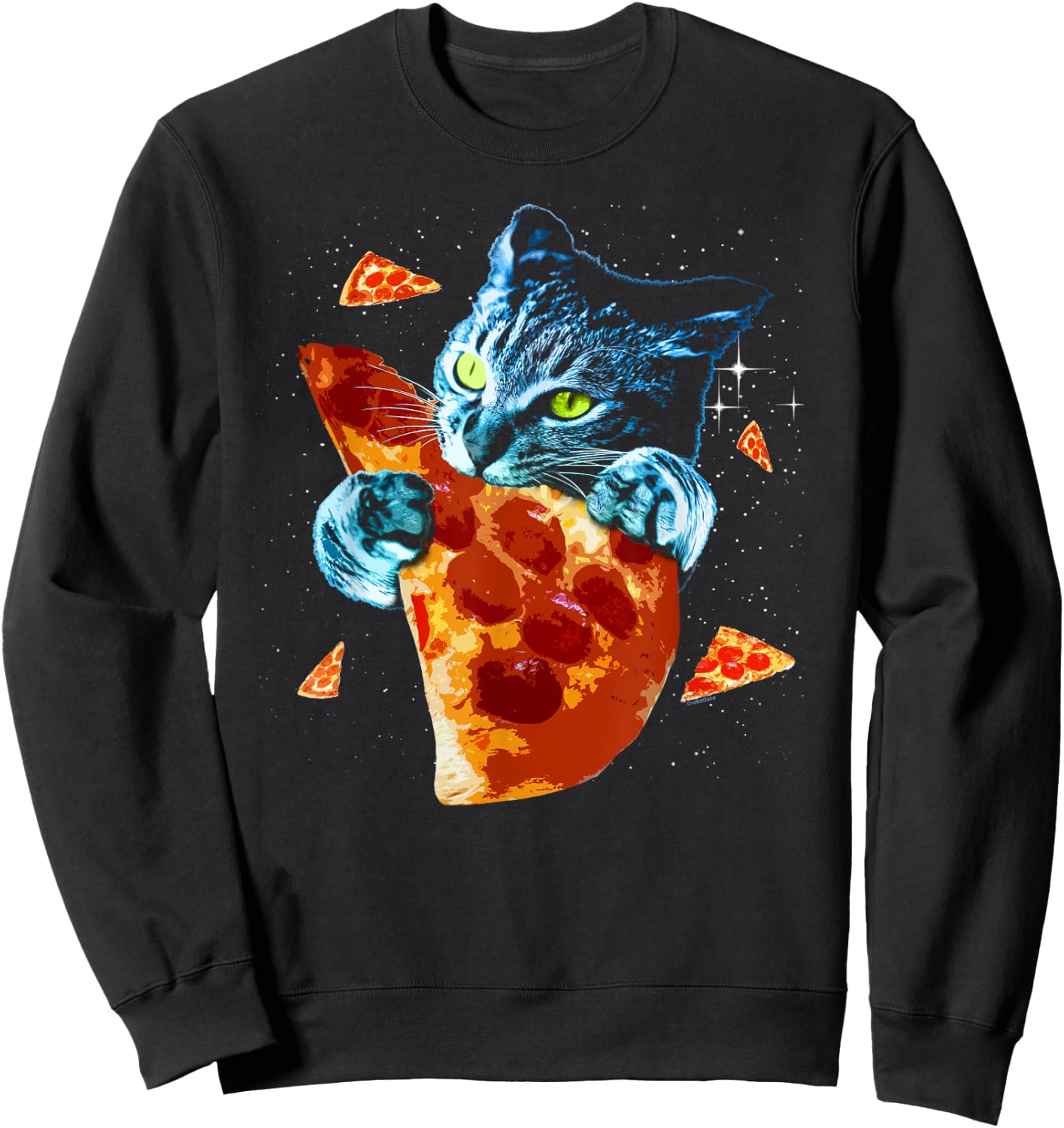 Pizza Cat in Space Sweatshirt - Sweatshirt | Black