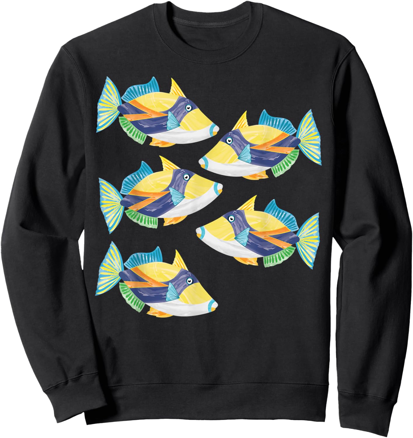 Exotic Reef triggerfish humuhumu Sweatshirt - Sweatshirt | Black