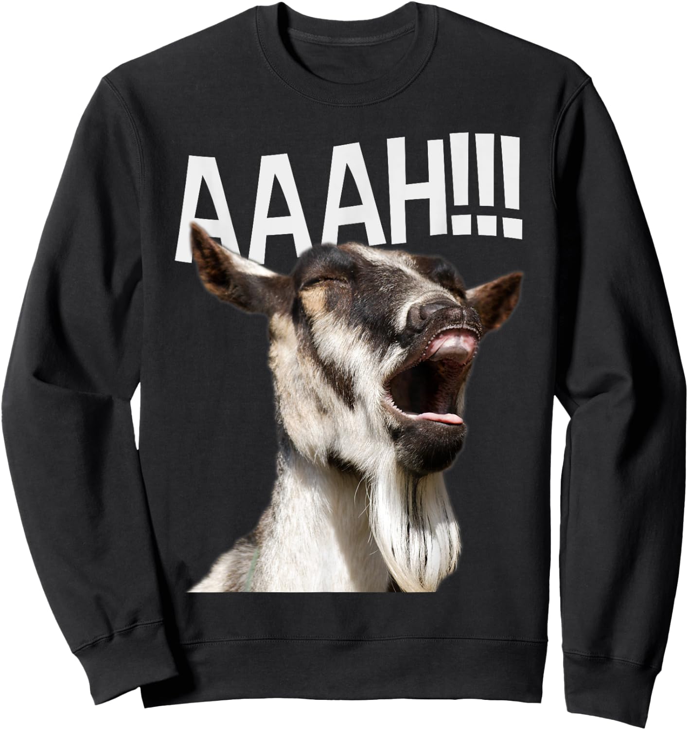 Halloween Screaming Goat AAAH!!! - Funny Crazy Goat Sweatshirt - Sweatshirt | Black