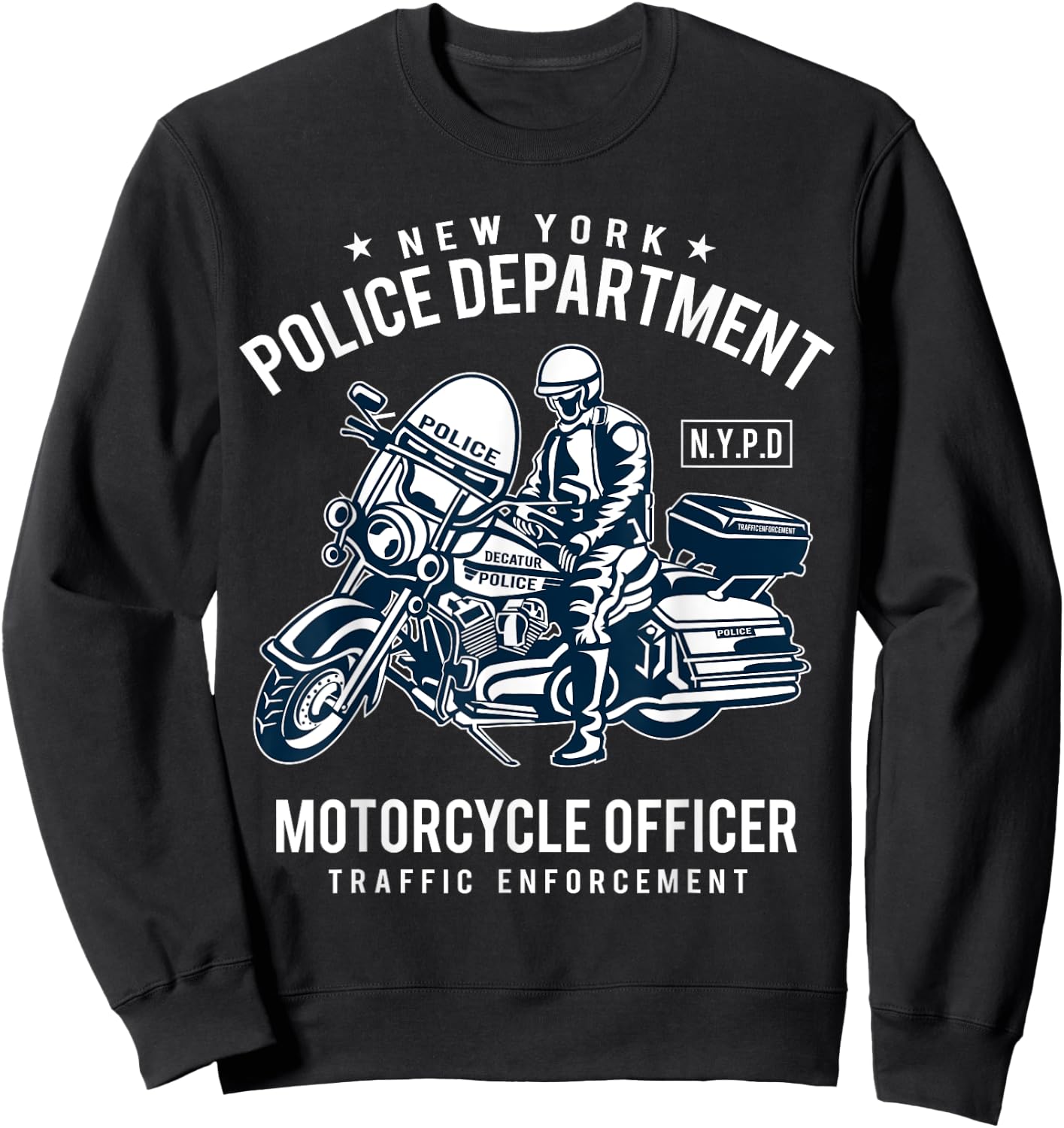 New York City Police & Motorcycle Officer Special Gift Sweatshirt - Sweatshirt | Black