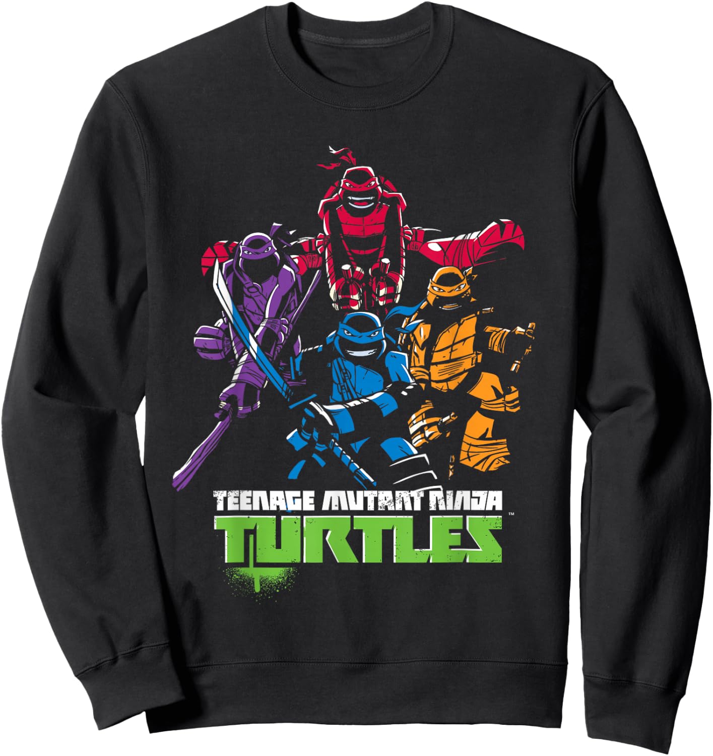 TMNT Neon Turtles Sweatshirt - Sweatshirt | Black