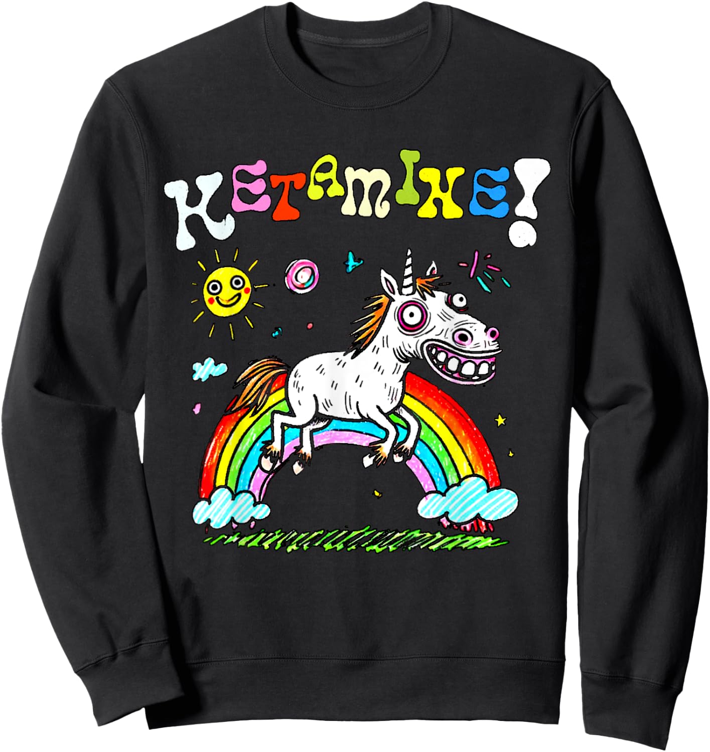 Against Humanity Adult Ketamine Horse Funny Black Small Sweatshirt - Sweatshirt | Black