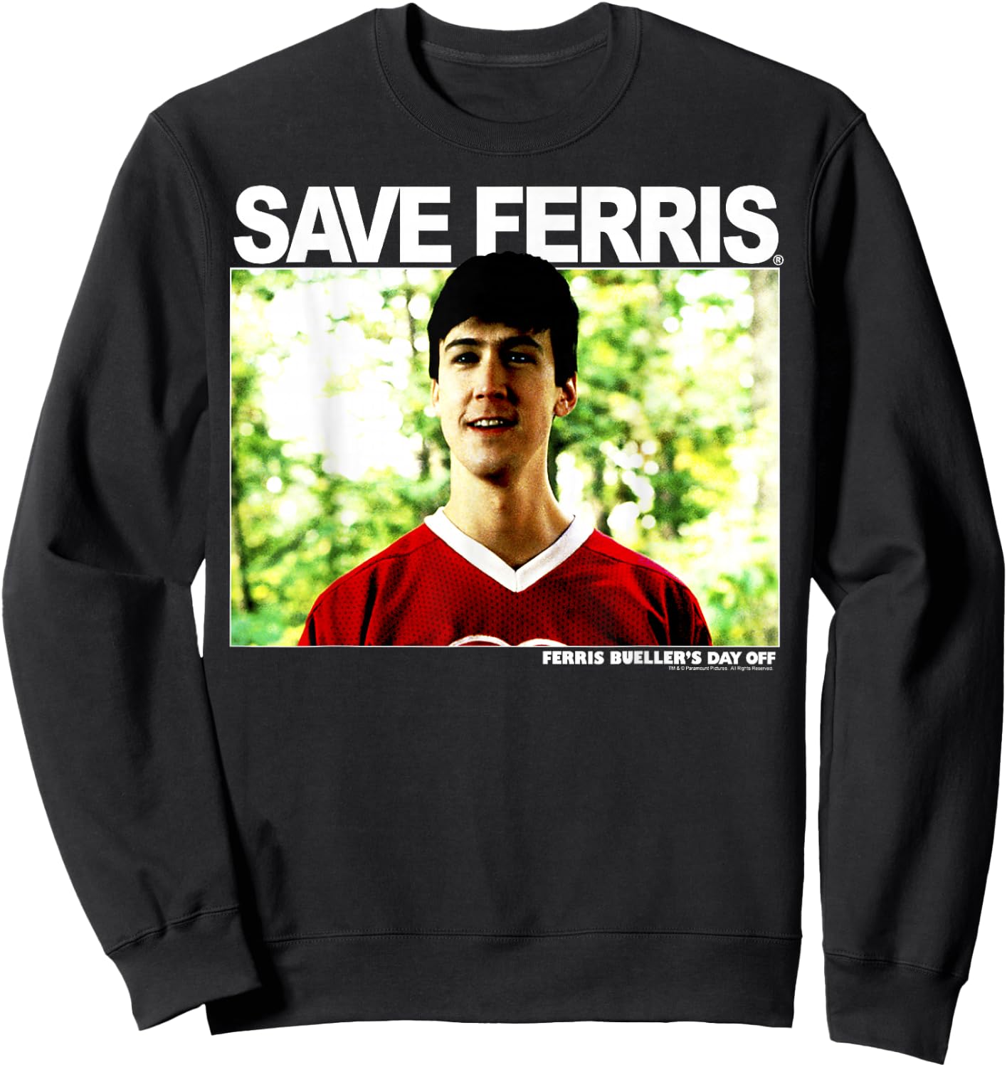 Ferris Bueller's Day Off , Men's, -Adults, Short Sleeve, Black, Small, Classic Fit, Movie Quote Sweatshirt - Sweatshirt | Black
